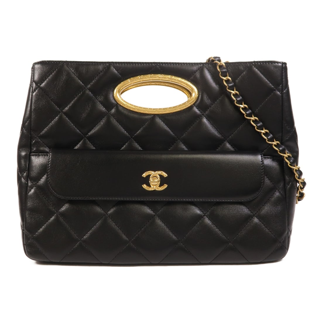Chanel Black Lambskin AS5038 Shoulder Bag with Gold Hardware (1 of 17)