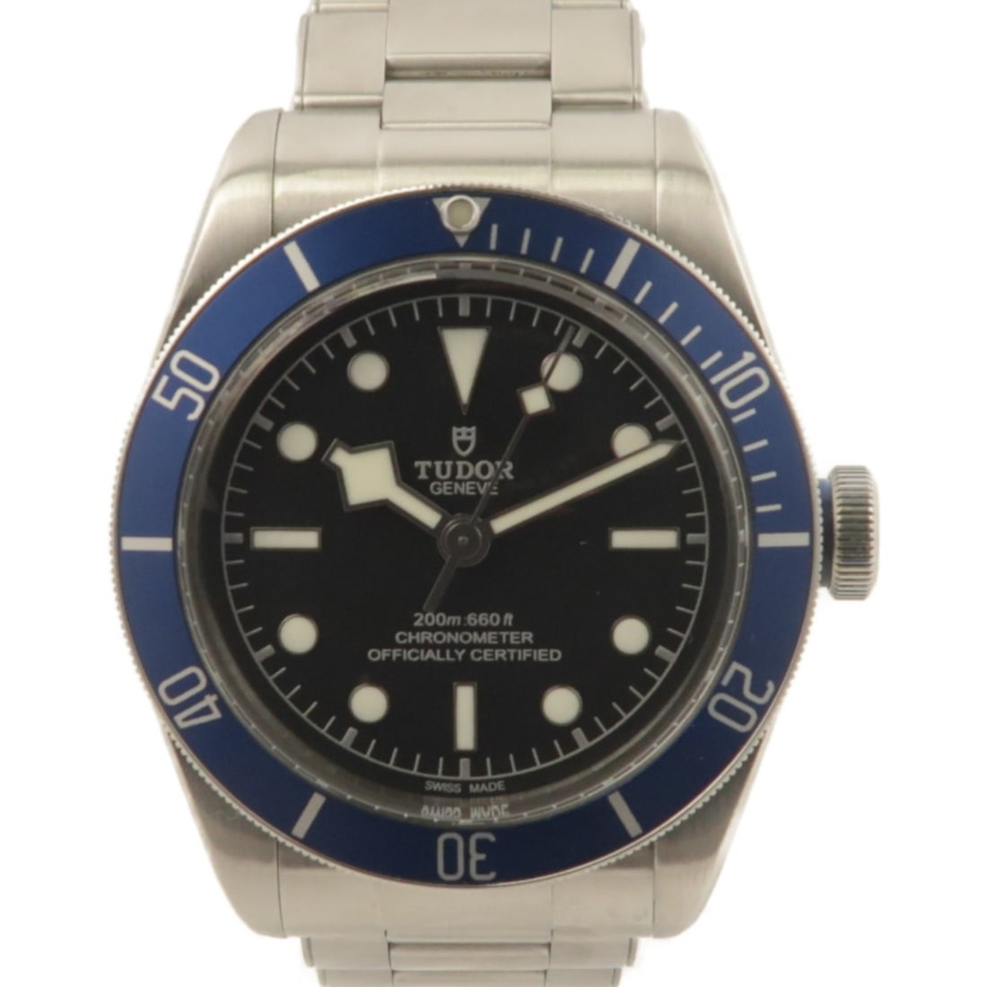TUDOR Black Bay 79230B Stainless Steel Automatic Mens Watch: TUDOR Black Bay 79230B Stainless Steel Automatic Mens Watch This TUDOR Black Bay wristwatch features a 41mm stainless steel case with a blue bezel and black dial. Designed for men, it is powered by an