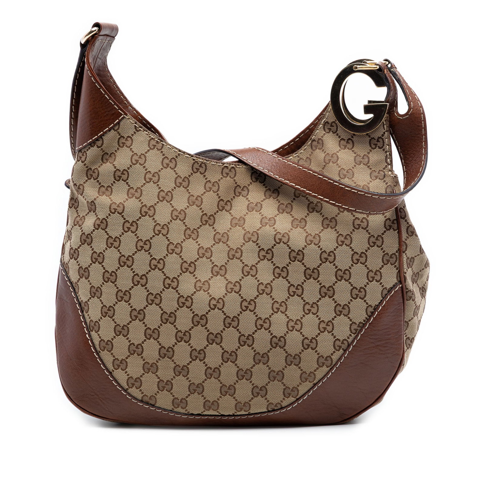 Gucci Charlotte Beige Canvas Crossbody Bag with Leather Trim: Gucci Charlotte Beige Canvas Crossbody Bag with Leather Trim This Gucci GG Canvas Charlotte Crossbody bag features a beige canvas body with leather trim, a flat leather strap, an open top with a magne