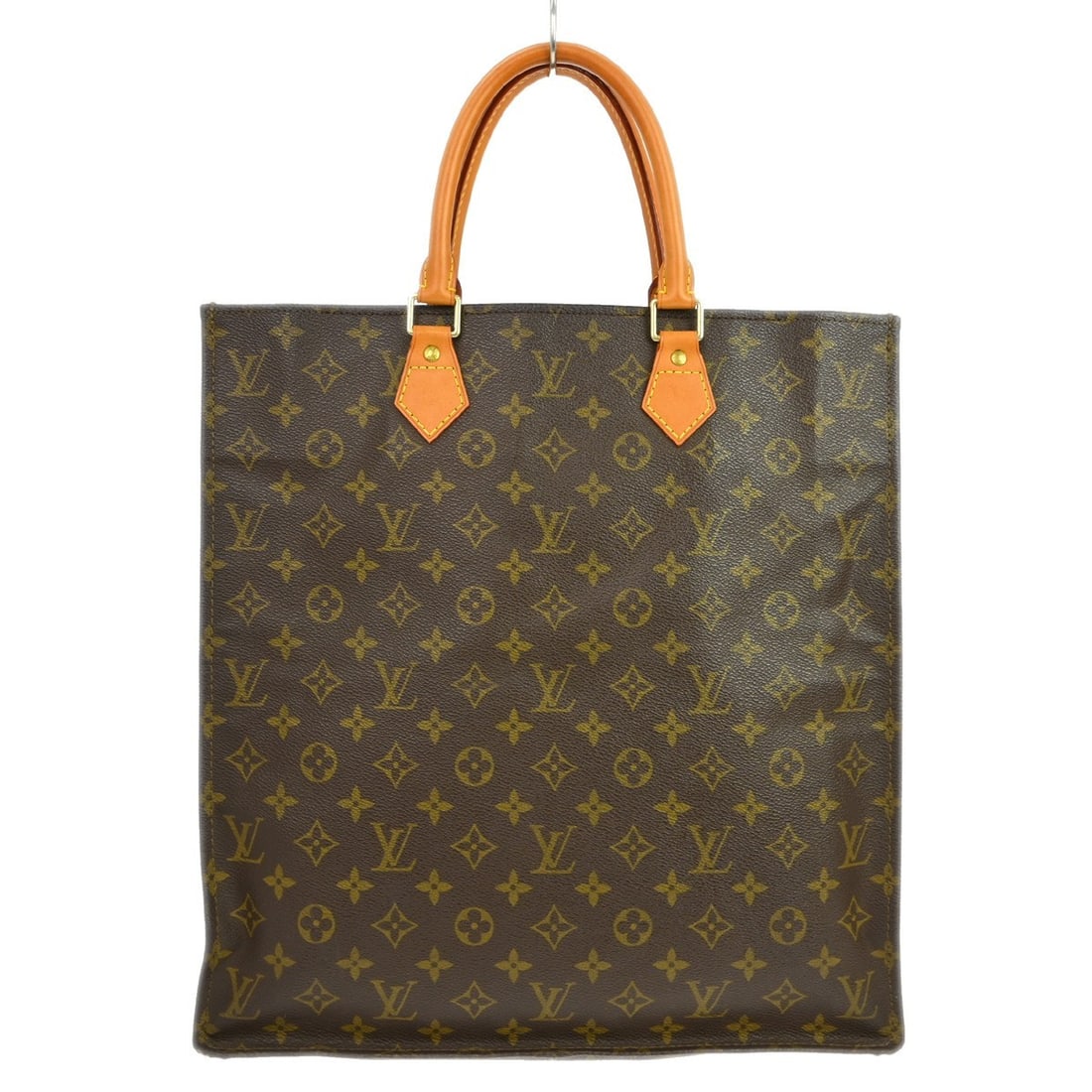 Louis Vuitton Sac Plat Monogram Canvas Tote Bag M51140 Medium Vintage: Louis Vuitton Sac Plat Monogram Canvas Tote Bag M51140 Medium Vintage This Louis Vuitton Sac Plat tote bag features the brand's signature monogram canvas exterior with beige leather double handles. De
