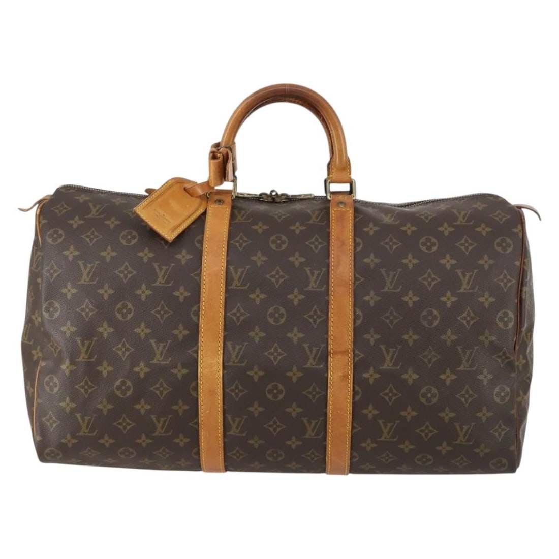Louis Vuitton Monogram Canvas Keepall Duffle Bag 50cm: Louis Vuitton Monogram Canvas Keepall Duffle Bag 50cm This Louis Vuitton Keepall bag for women features the classic brown monogram canvas and originates from France. It measures 50cm x 25cm x 22cm. Th