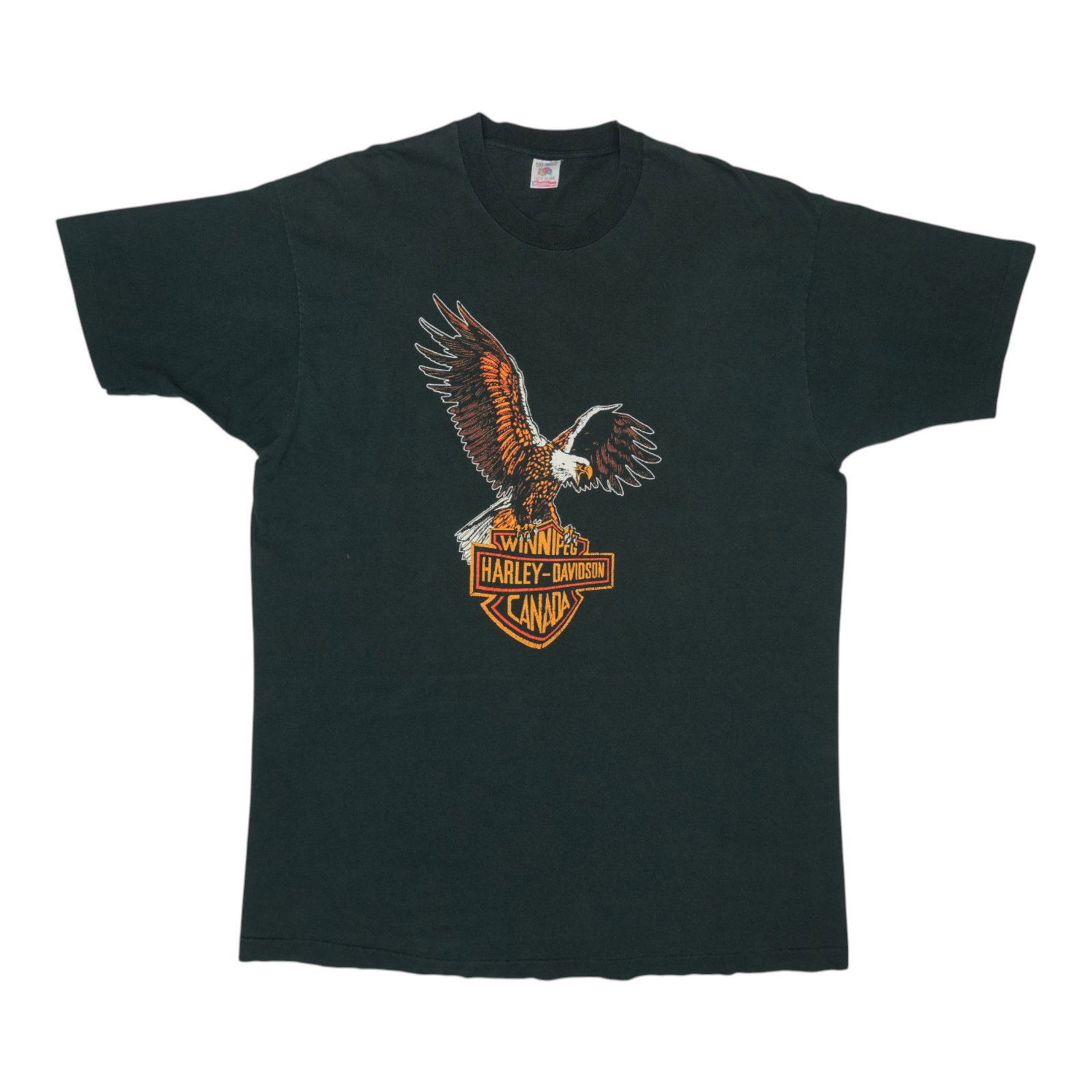 Vintage 1990s Winnipeg Canada Harley Davidson Black Cotton Graphic Shirt XXL: Vintage 1990s Winnipeg Canada Harley Davidson Black Cotton Graphic Shirt XXL This is an original vintage Harley Davidson Winnipeg Canada shirt from the 1990s. Featuring front and back graphics, this s