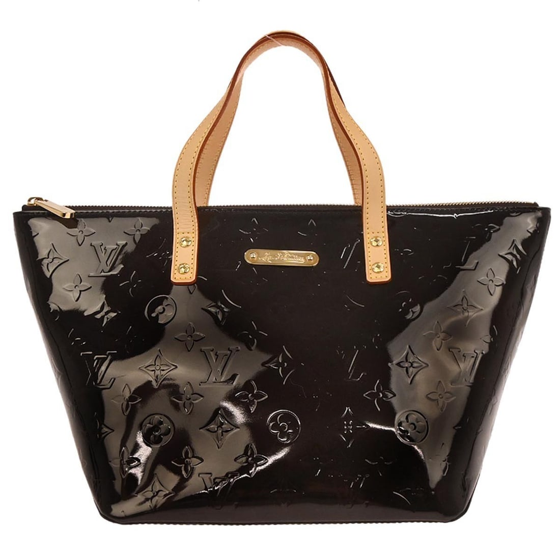 Louis Vuitton Bellevue PM Monogram Vernis Purple Patent Leather Tote Bag M93585: Louis Vuitton Bellevue PM Monogram Vernis Purple Patent Leather Tote Bag M93585 This Louis Vuitton Bellevue PM handbag features the signature Monogram Vernis pattern in a striking purple hue. Crafted 