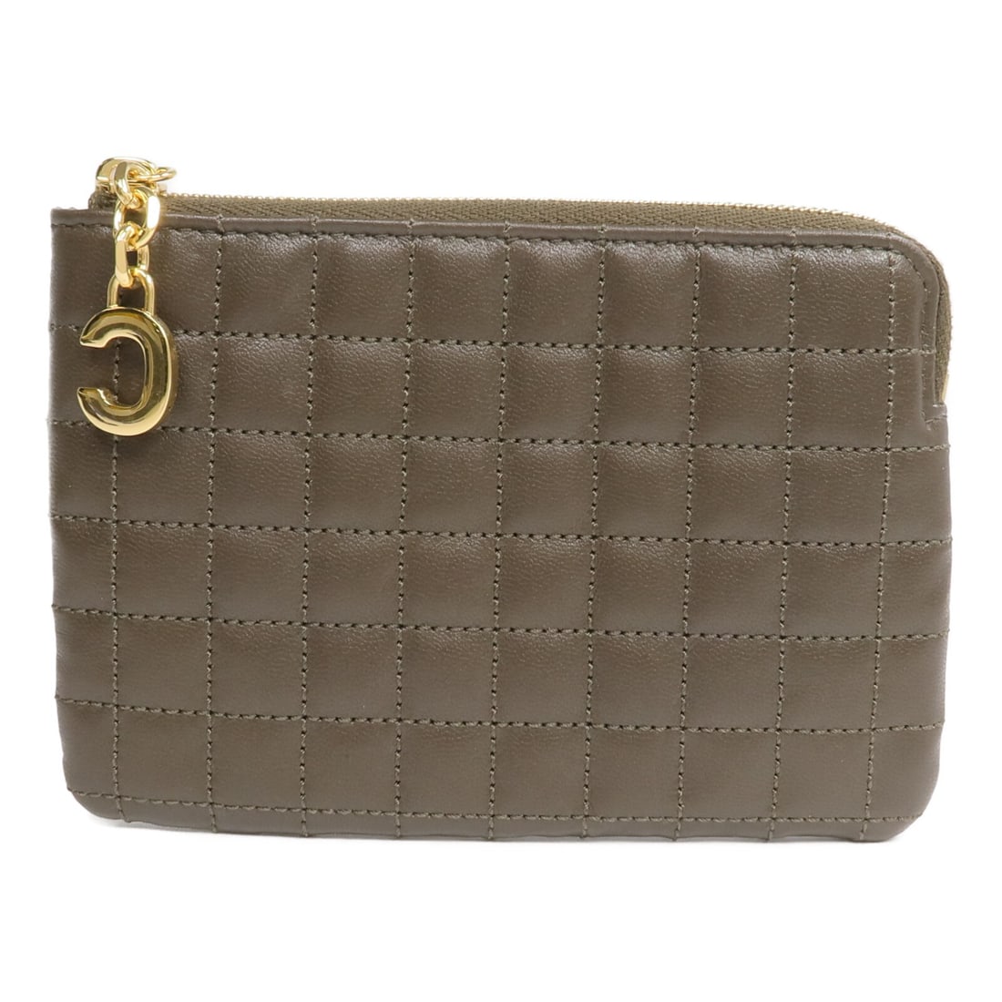 CELINE C Charm Calfskin Coin Pouch Dark Green GHW: CELINE C Charm Calfskin Coin Pouch Dark Green GHW This Celine coin purse is crafted from dark green calfskin leather and features a gold-tone C charm accent. Designed for women, it offers a compact an