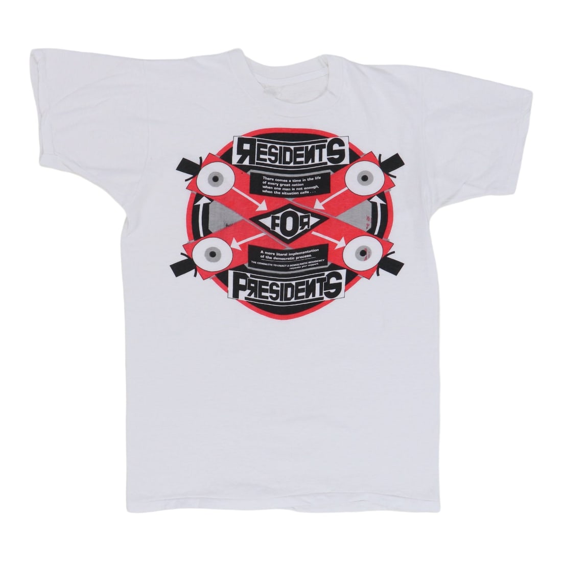 Vintage 1985 The Residents For Presidents White Cotton Shirt (1 of 4)