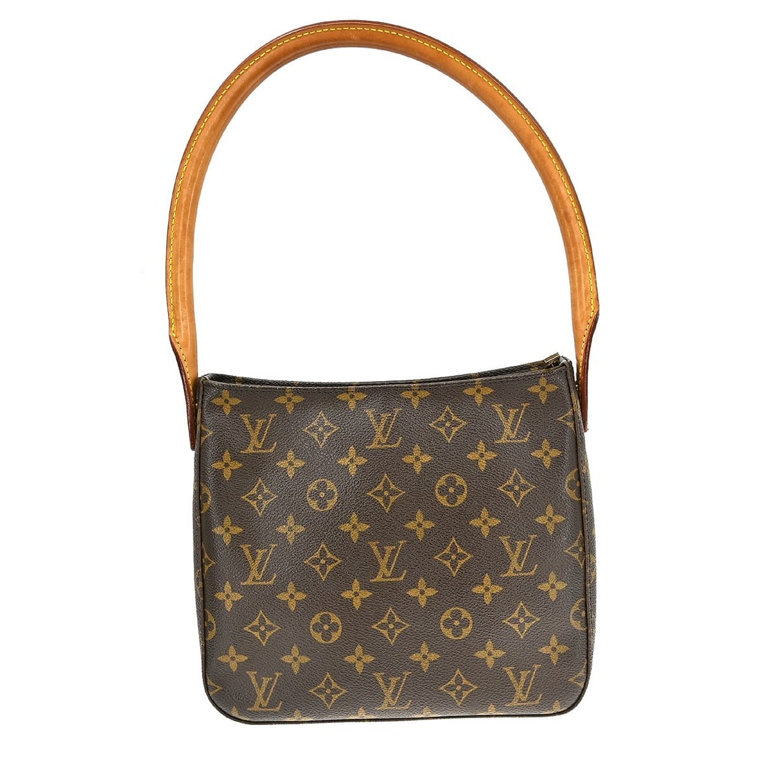 Louis Vuitton Looping MM Monogram Canvas Medium Top Handle Bag: Louis Vuitton Looping MM Monogram Canvas Medium Top Handle Bag This Louis Vuitton Looping MM handbag features the signature Monogram canvas leather exterior with a brown top handle and magnetic closur