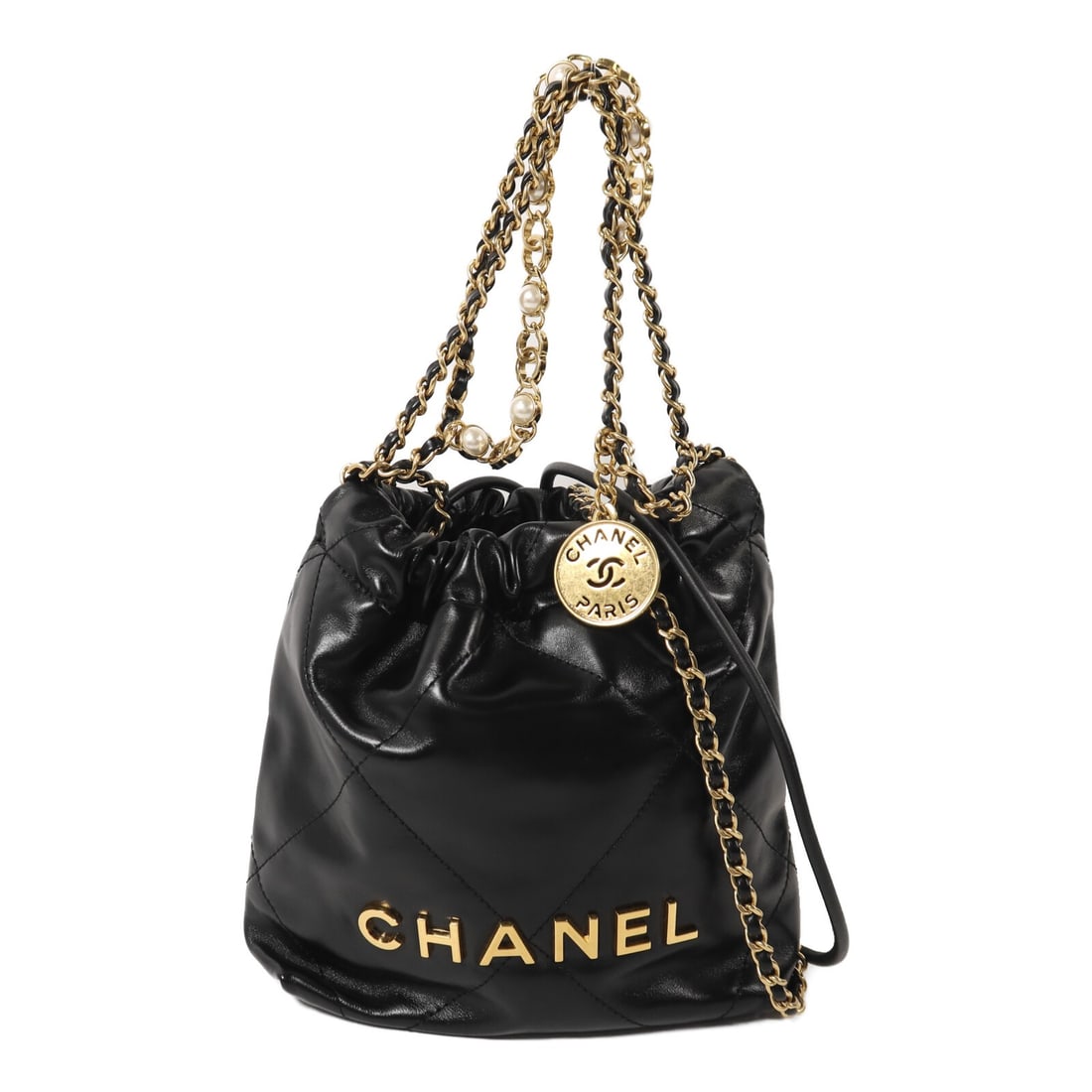 CHANEL 22 Mini Black Calfskin 2way Shoulder Bag GHW (1 of 15)