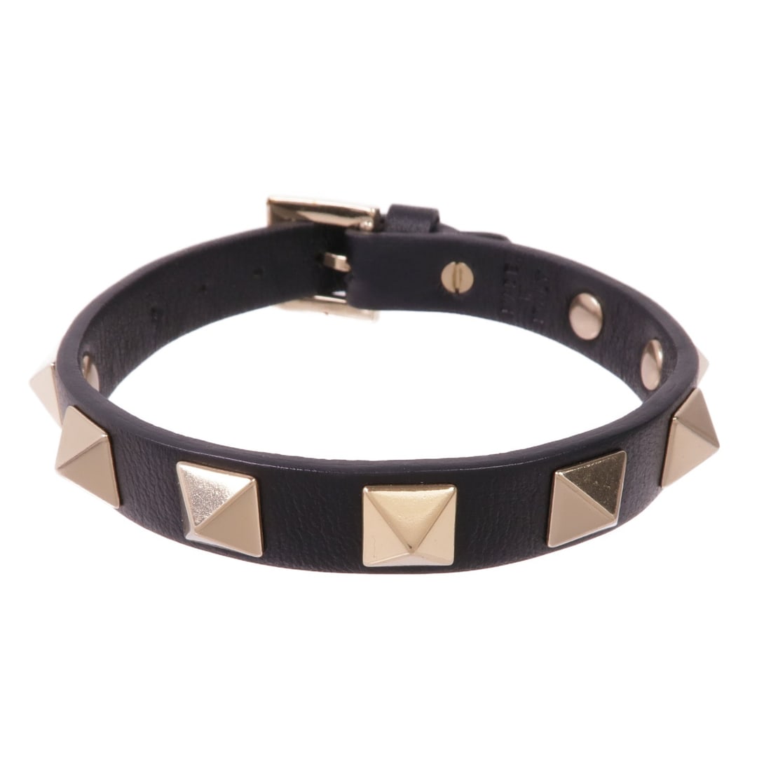 Valentino Black Calfskin Leather Bracelet Made in Italy (1 of 10)