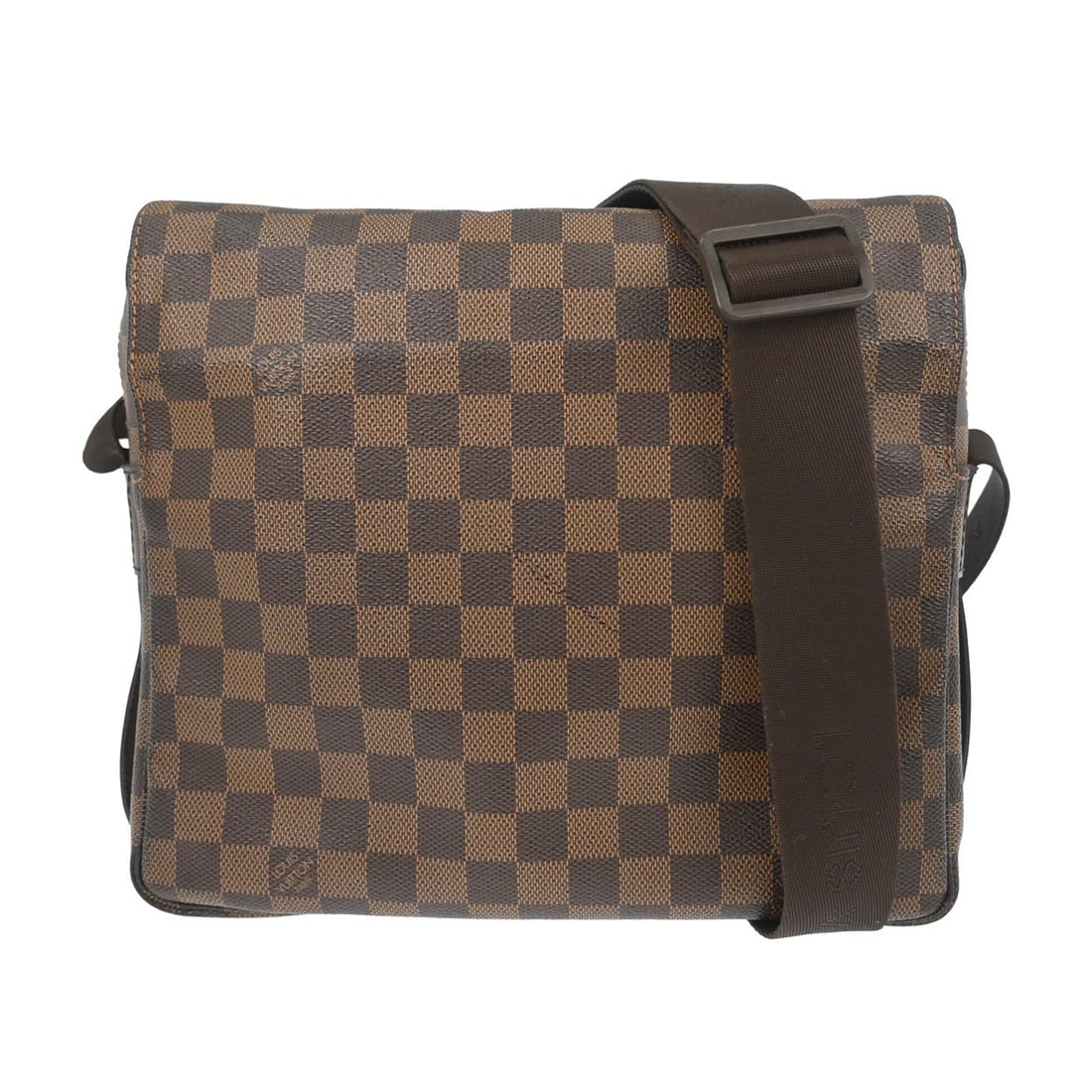 Louis Vuitton Naviglio Damier Canvas Medium Brown Shoulder Bag N45255: Louis Vuitton Naviglio Damier Canvas Medium Brown Shoulder Bag N45255 This Louis Vuitton Naviglio shoulder bag features the iconic Damier check pattern on brown canvas with Alcantara lining. The mediu