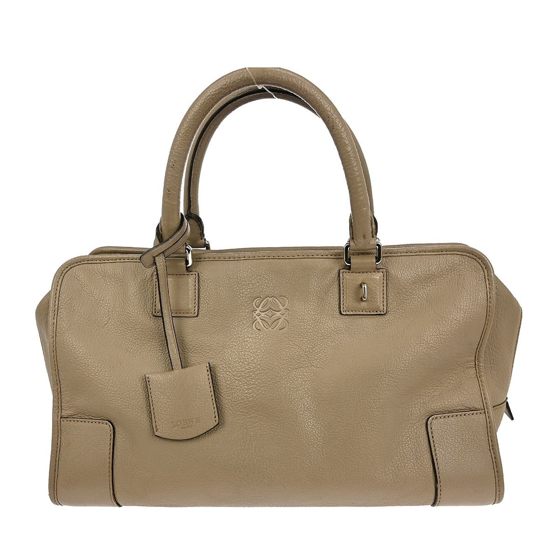 Loewe Amazona NM Leather Handbag Beige 36cm by 23cm by 16cm: Loewe Amazona NM Leather Handbag Beige 36cm by 23cm by 16cm This Loewe Amazona NM bag is crafted from beige leather and designed for women. It features a spacious interior and classic silhouette, meas