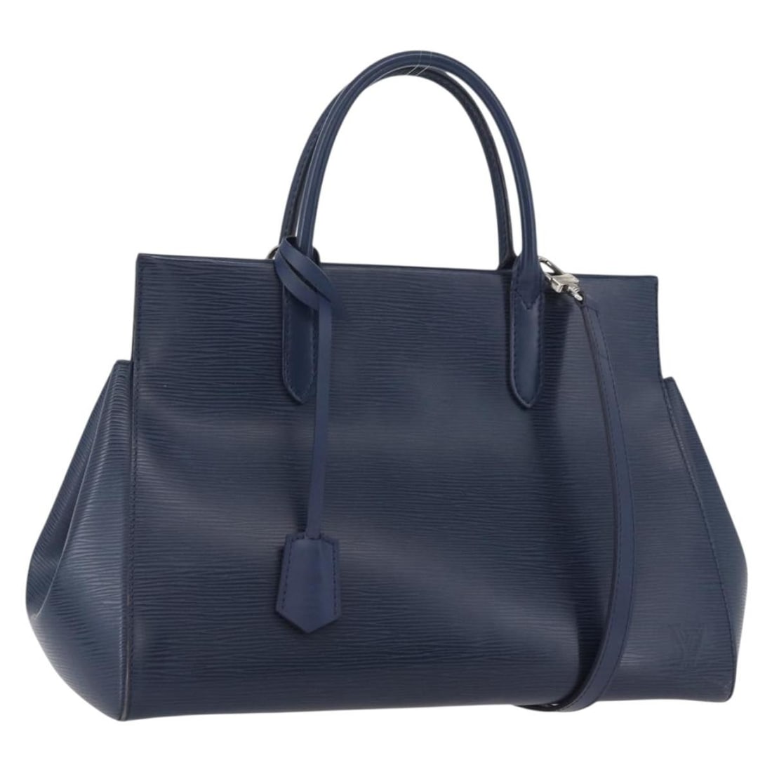 Blue Epi Leather Marly Bag by Louis Vuitton France 34cm: Blue Epi Leather Marly Bag by Louis Vuitton France 34cm This Louis Vuitton Marly handbag is crafted from blue Epi leather and features a structured silhouette. Designed for women, it offers ample spac