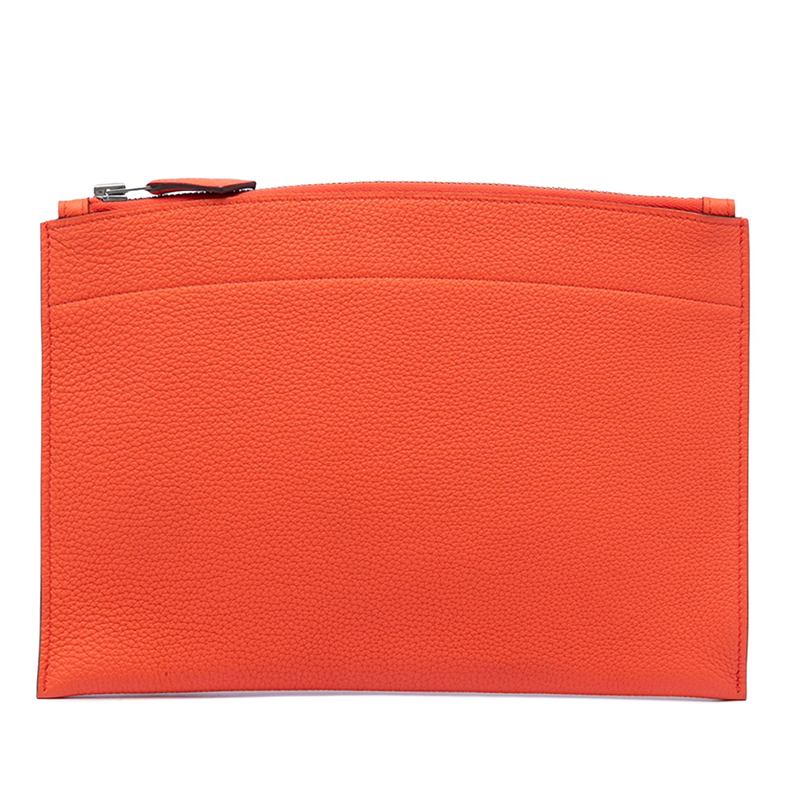 Hermes Bazar Orange Poppy Leather Small Zippered Pouch (1 of 8)