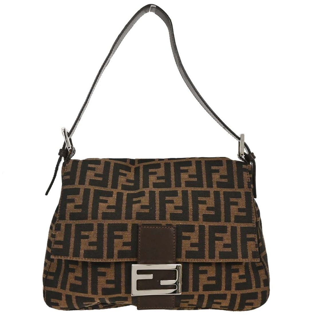 Fendi Zucca Mamma Baguette Brown Canvas Handbag 2348-26325-008: Fendi Zucca Mamma Baguette Brown Canvas Handbag 2348-26325-008 Introducing the Fendi Brown Canvas Zucca Mamma Baguette Handbag, a stylish accessory perfect for casual occasions. This medium-sized hand