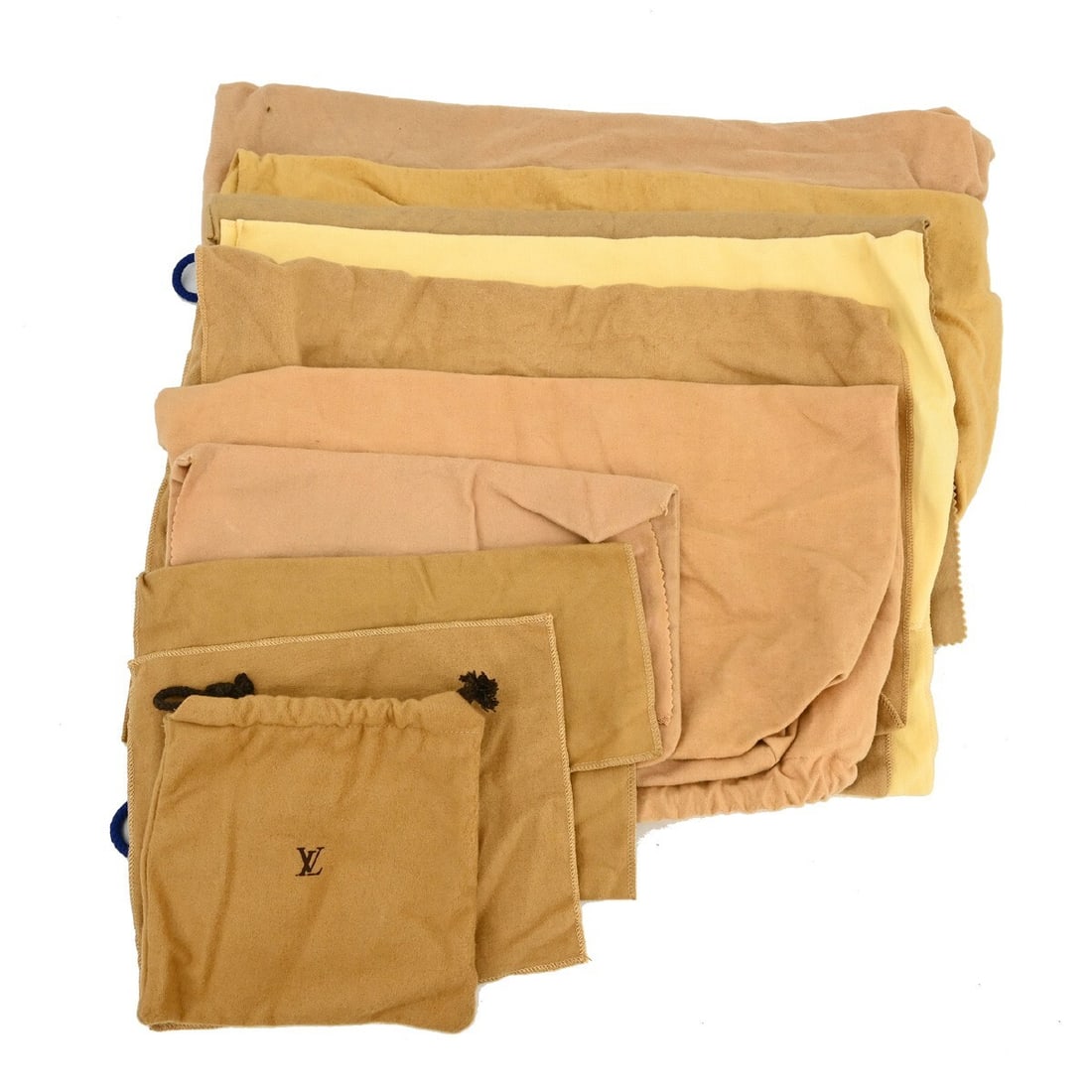 Louis Vuitton 10 Piece Dust Bag Set Brown Beige Cotton: Louis Vuitton 10 Piece Dust Bag Set Brown Beige Cotton This set of Louis Vuitton dust bags features a classic brown and beige color combination, crafted from 100% cotton, ensuring quality and durabili