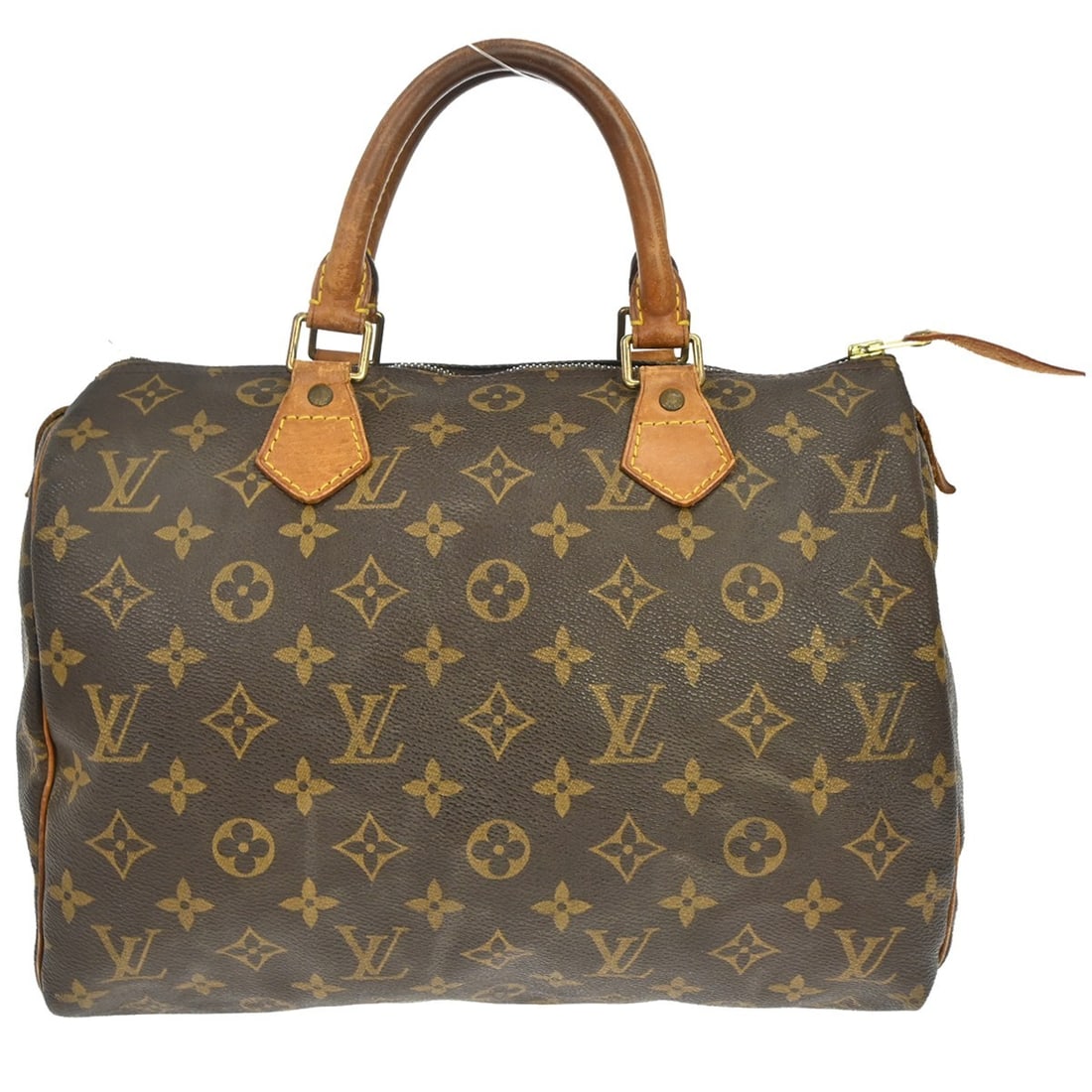 Louis Vuitton Speedy 30 Monogram Canvas Satchel Brown Vintage Purse: Louis Vuitton Speedy 30 Monogram Canvas Satchel Brown Vintage Purse This Louis Vuitton Speedy 30 handbag features the classic Monogram pattern with a brown canvas exterior and beige leather double han