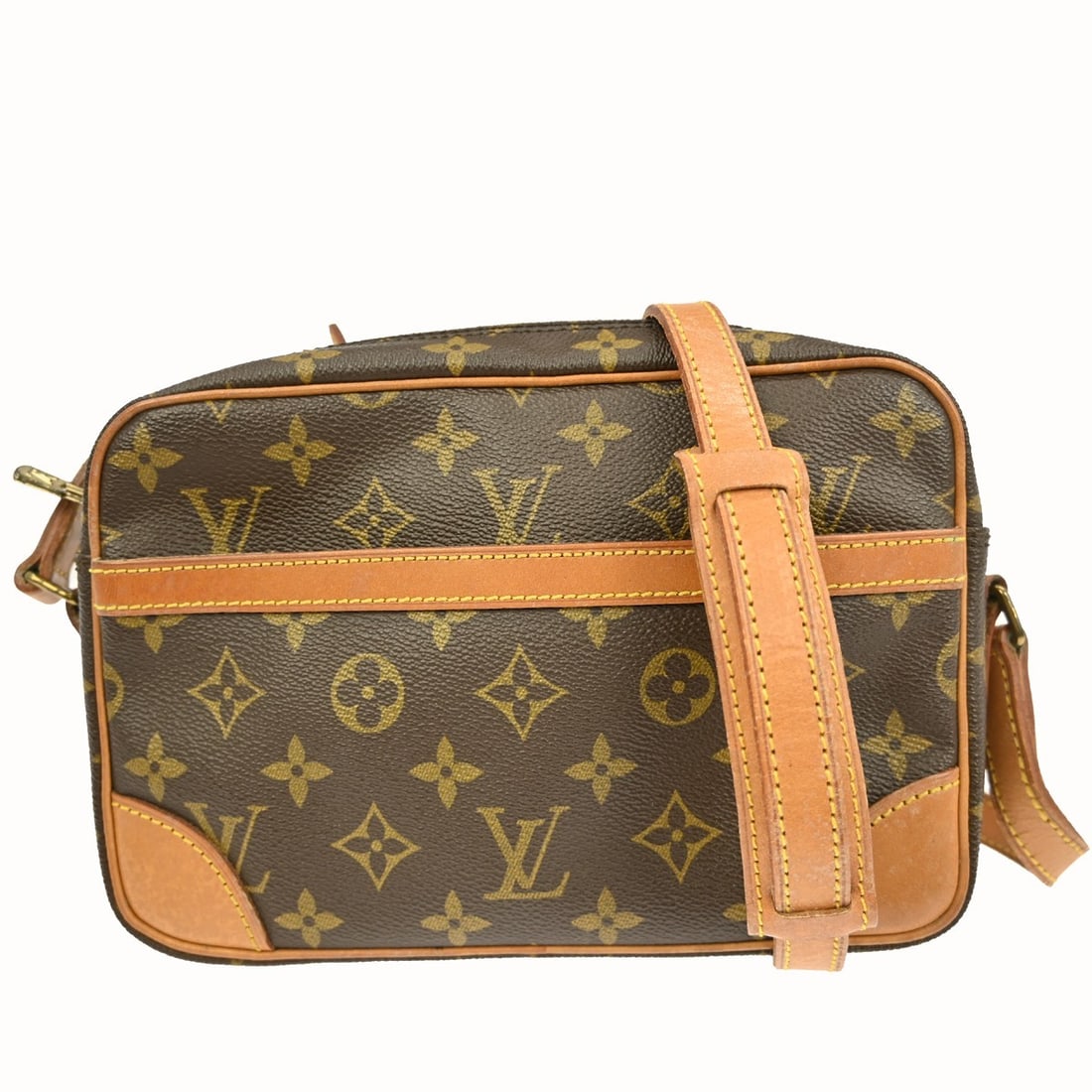 Louis Vuitton Trocadero 24 Monogram Leather Shoulder Bag Brown M51276: Louis Vuitton Trocadero 24 Monogram Leather Shoulder Bag Brown M51276 This Louis Vuitton Trocadero 24 shoulder bag features the classic Monogram pattern on brown leather with a matching brown leather 