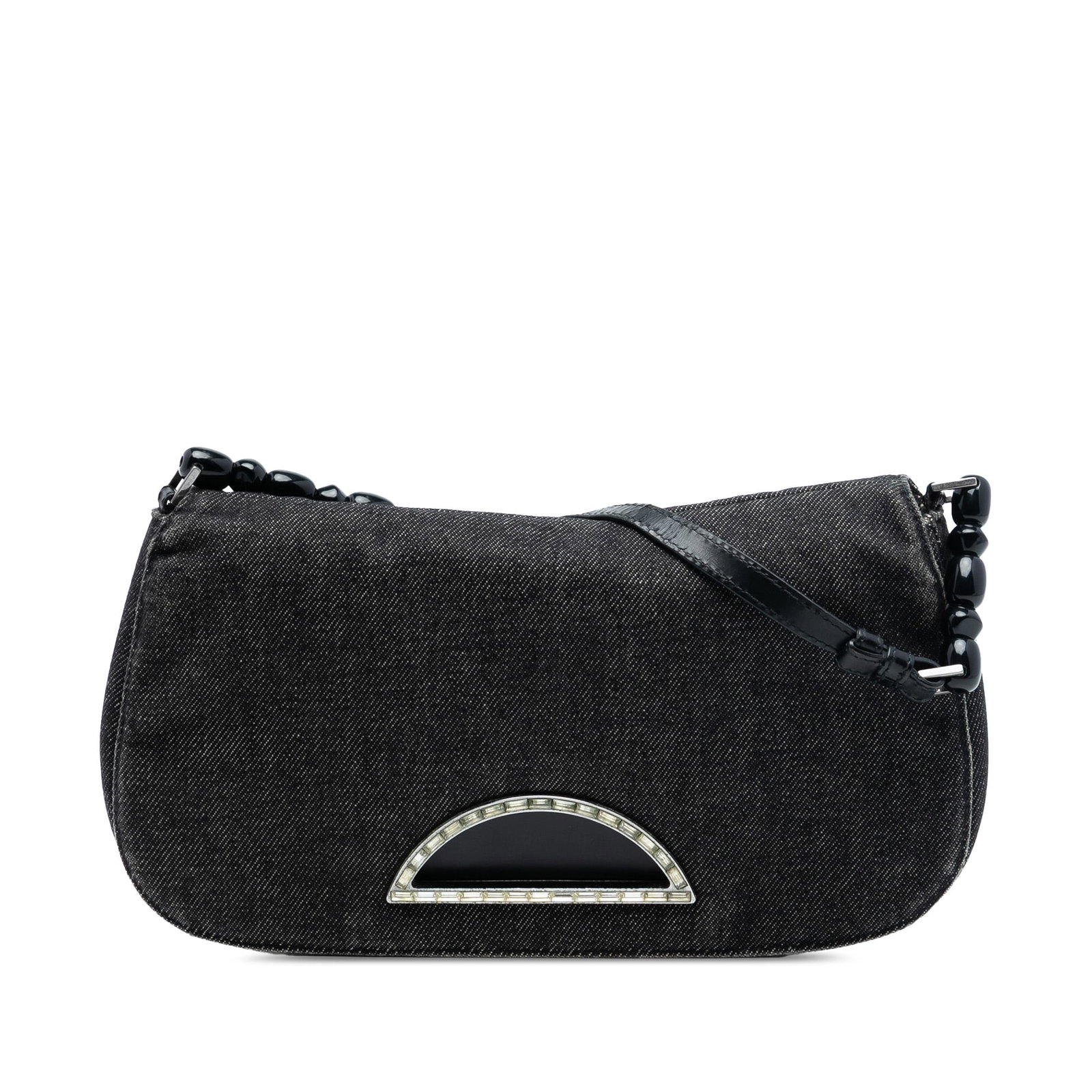Dior Malice Shoulder Bag in Denim with Leather Trim: Dior Malice Shoulder Bag in Denim with Leather Trim This Dior Malice Flap Shoulder Bag features a denim body with leather trim, a flat leather strap, a front flap with magnetic snap closure, and an in