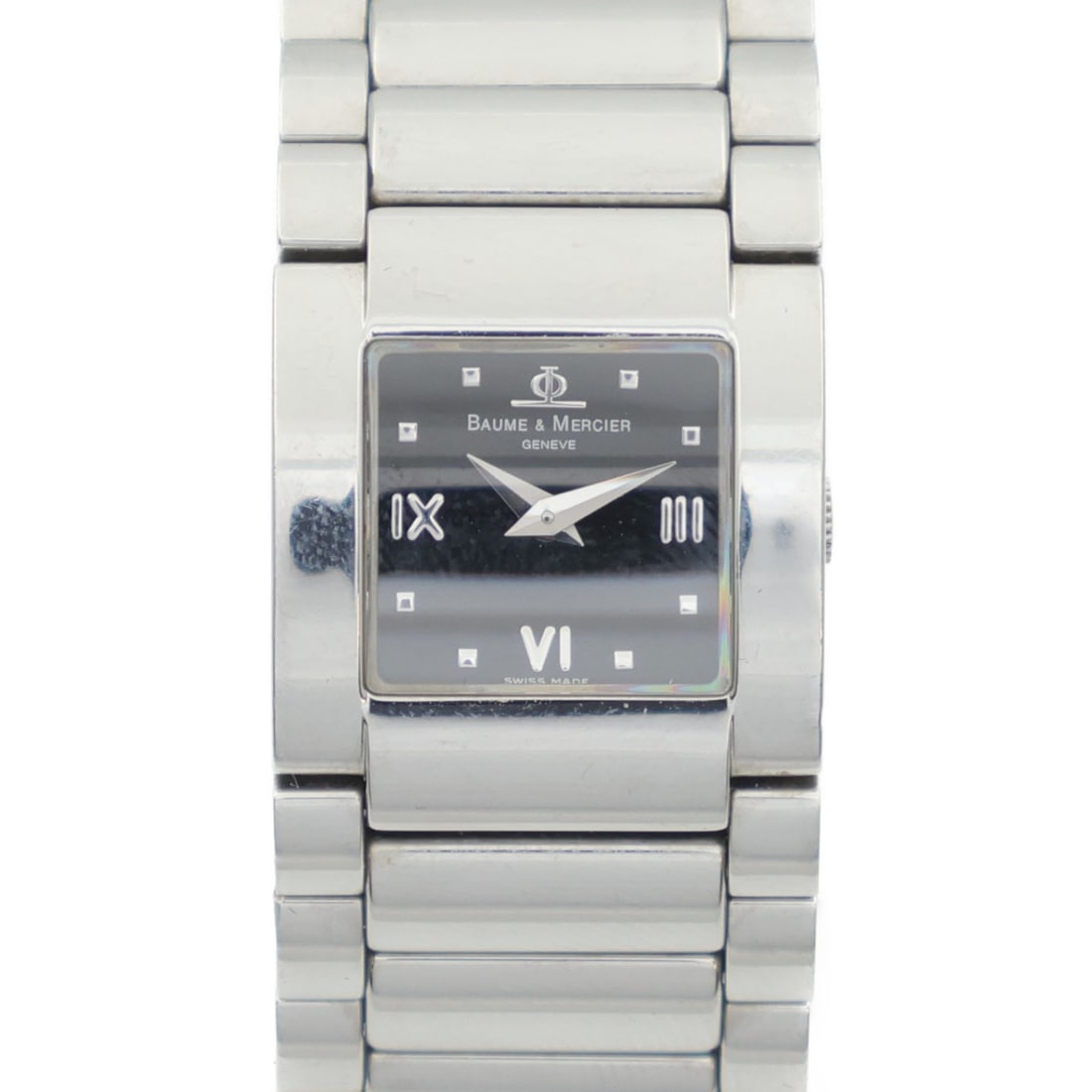 Baume & Mercier Catwalk Black Dial Stainless Steel Quartz Wristwatch: Baume & Mercier Catwalk Black Dial Stainless Steel Quartz Wristwatch This Baume & Mercier Catwalk MV045219 wristwatch features a stainless steel case and band with a black dial and black frame. Powere