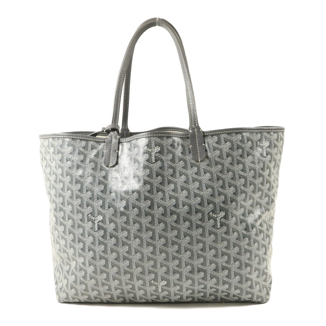 Goyard Saint Louis PM Gray Coated Canvas Shoulder Bag: Goyard Saint Louis PM Gray Coated Canvas Shoulder Bag This Goyard Saint Louis PM shoulder bag features a durable gray PVC coated canvas exterior, offering both style and practicality. Designed for wom
