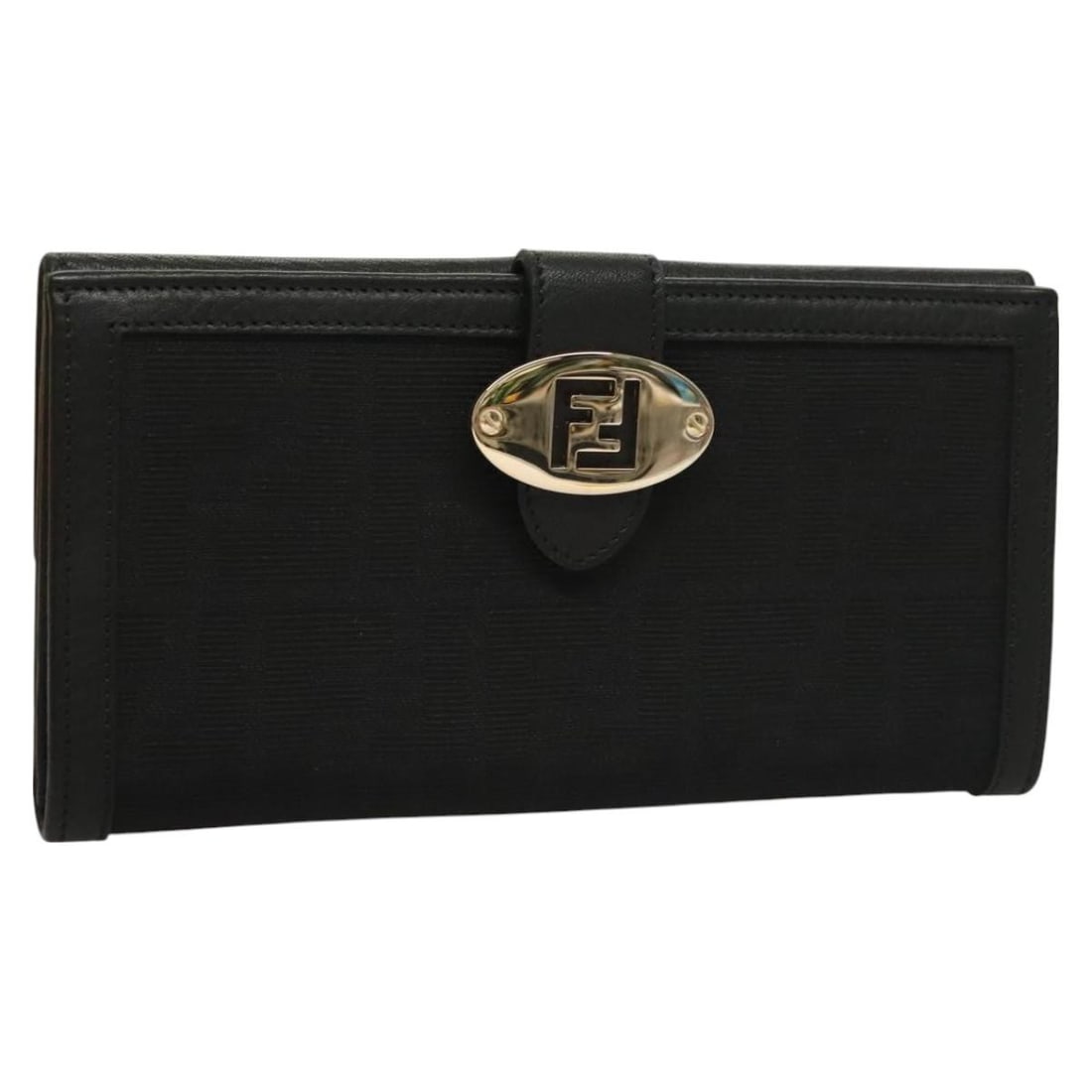 FENDI Black Zucca Canvas Long Wallet Made in Italy Auth SW1005 (1 of 18)