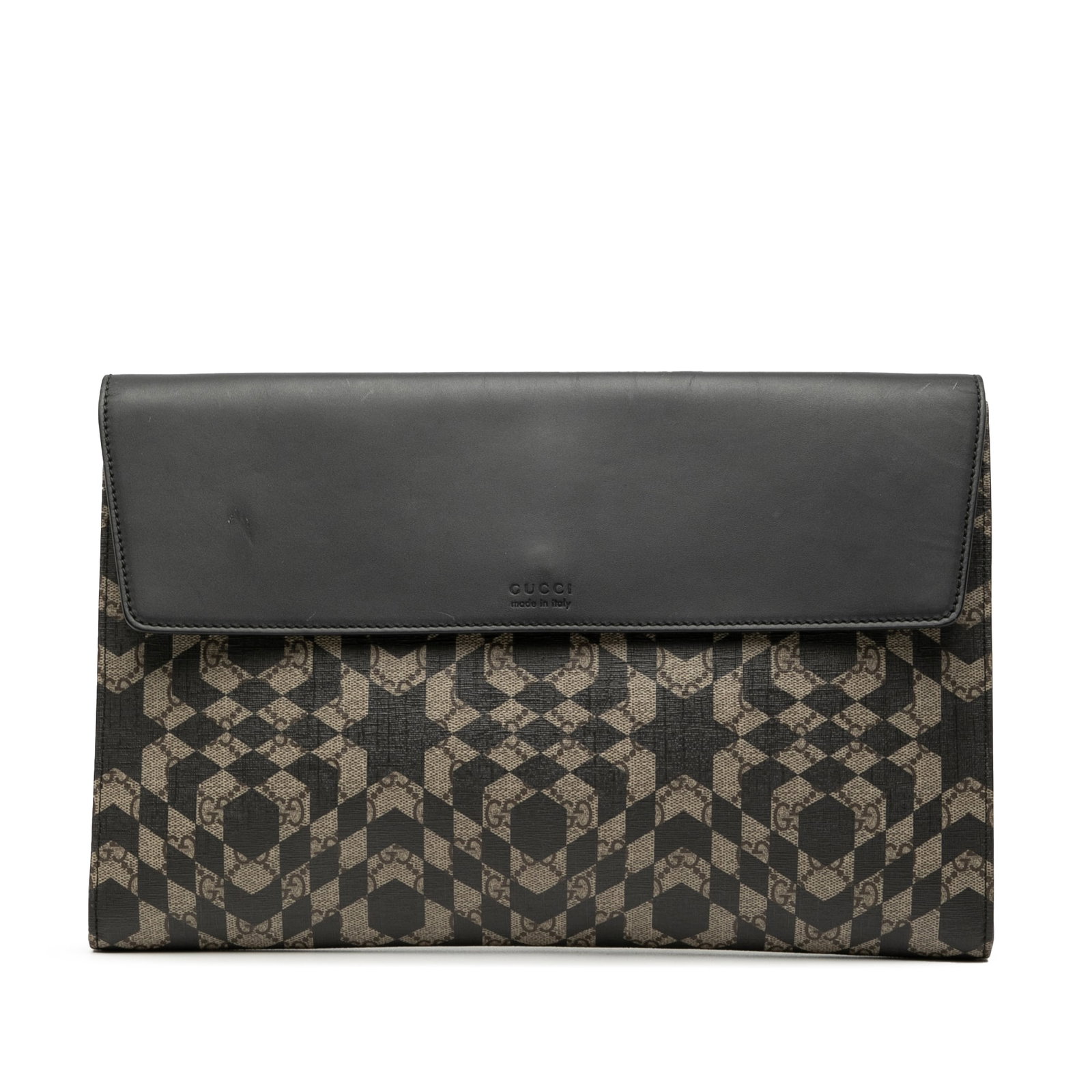 GG Supreme Caleido canvas clutch with leather flap by Gucci (1 of 7)
