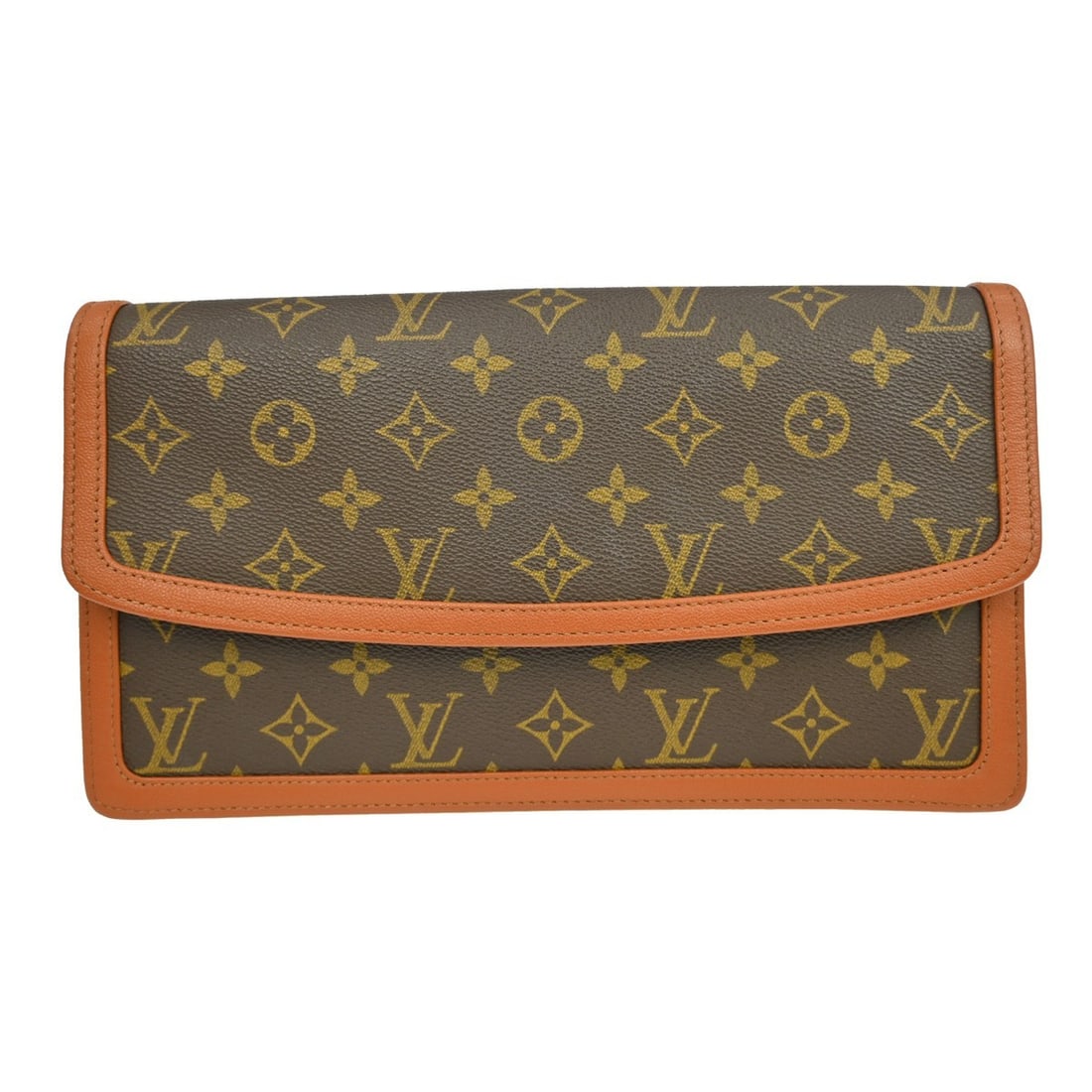 Louis Vuitton Pochette Dame GM Monogram Canvas Vintage Clutch Bag M51810: Louis Vuitton Pochette Dame GM Monogram Canvas Vintage Clutch Bag M51810 This Louis Vuitton Pochette Dame GM clutch bag features the signature Monogram canvas leather exterior in brown, complemented b