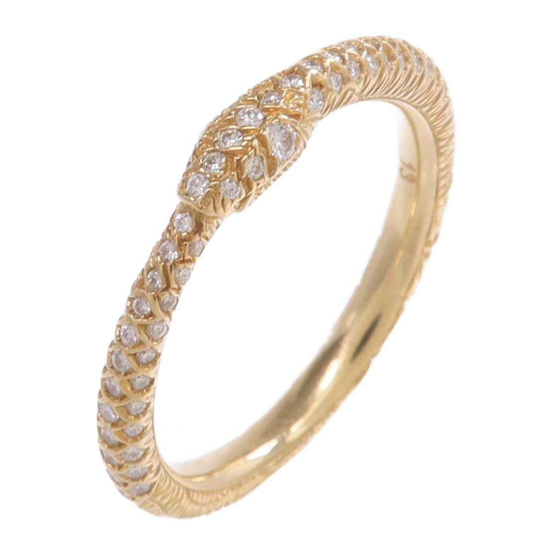 Gucci GG 18K Yellow Gold Diamond Ring US 6.25: Gucci GG 18K Yellow Gold Diamond Ring US 6.25 This GUCCI GG ring is crafted from 18K yellow gold, offering a luxurious and timeless design. Sized at US 6.25, the ring features the iconic GG motif and 
