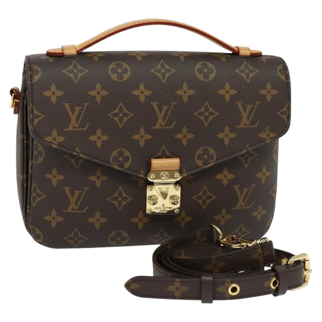 Louis Vuitton Pochette Metis MM Monogram Canvas Shoulder and Handbag M43628: Louis Vuitton Pochette Metis MM Monogram Canvas Shoulder and Handbag M43628 This Louis Vuitton Monogram Pochette Metis MM is a versatile 2-way handbag crafted from durable Monogram Canvas. Designed fo