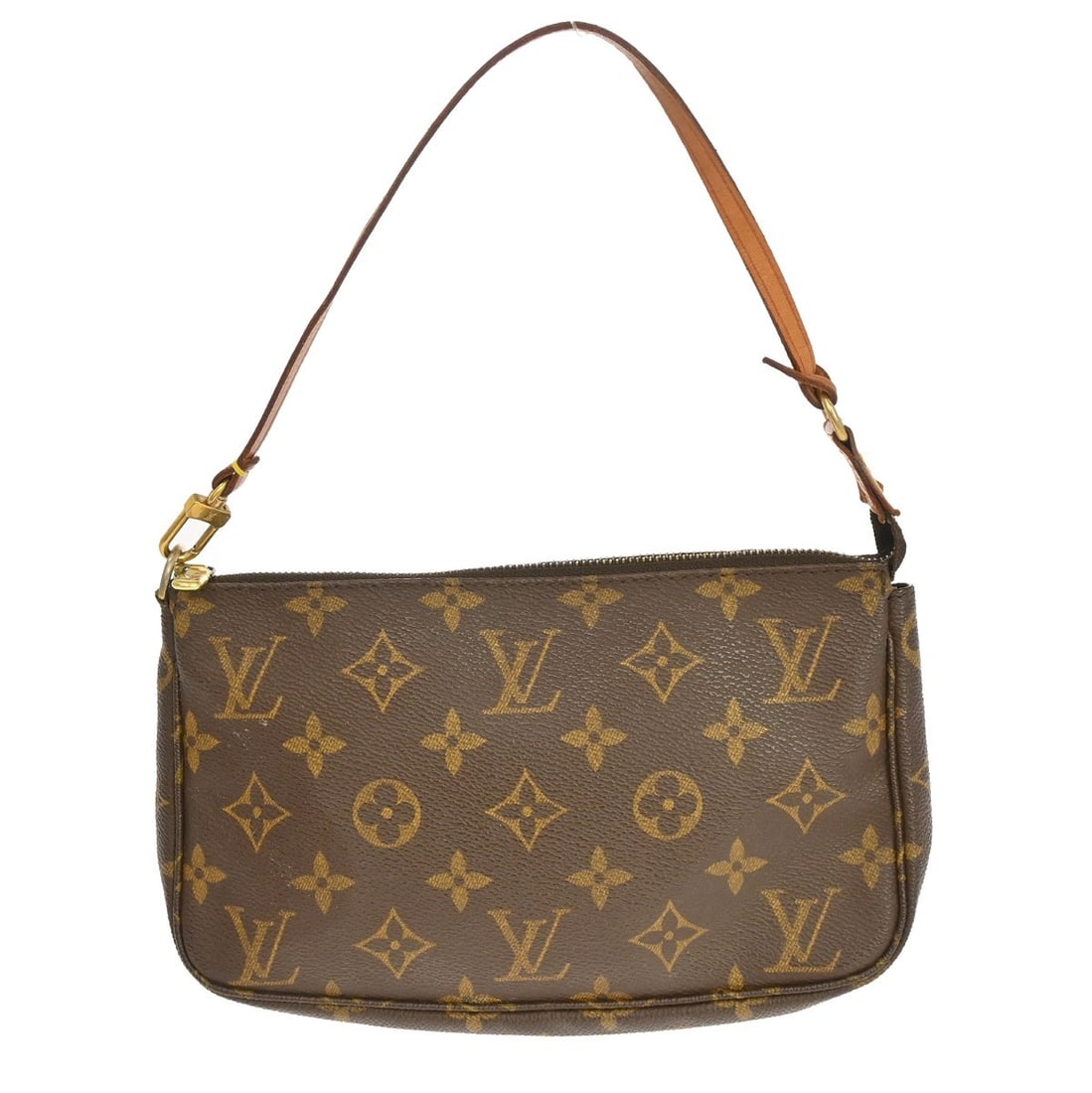Monogram Canvas Pochette Accessoires NM Bag by Louis Vuitton: Monogram Canvas Pochette Accessoires NM Bag by Louis Vuitton The Louis Vuitton Pochette Accessoires NM is a vintage women's accessory crafted from brown monogram canvas. This item features scuffs, sun