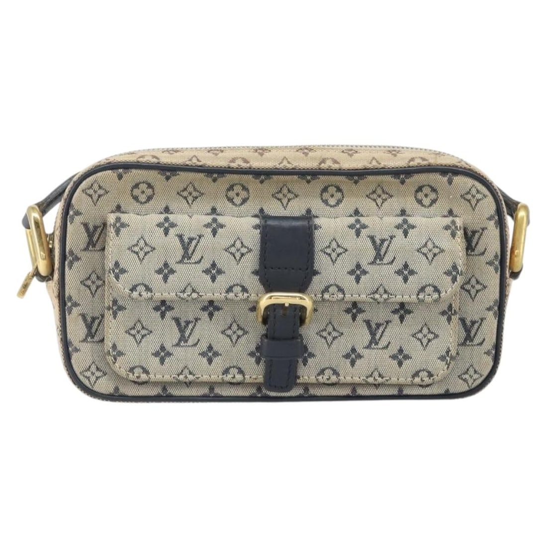 Louis Vuitton Juliette Blue Canvas Crossbody Shoulder Purse: Louis Vuitton Juliette Blue Canvas Crossbody Shoulder Purse The Louis Vuitton Juliette Crossbody Bag in blue features a durable canvas construction with leather accents. Designed for women, this bag i