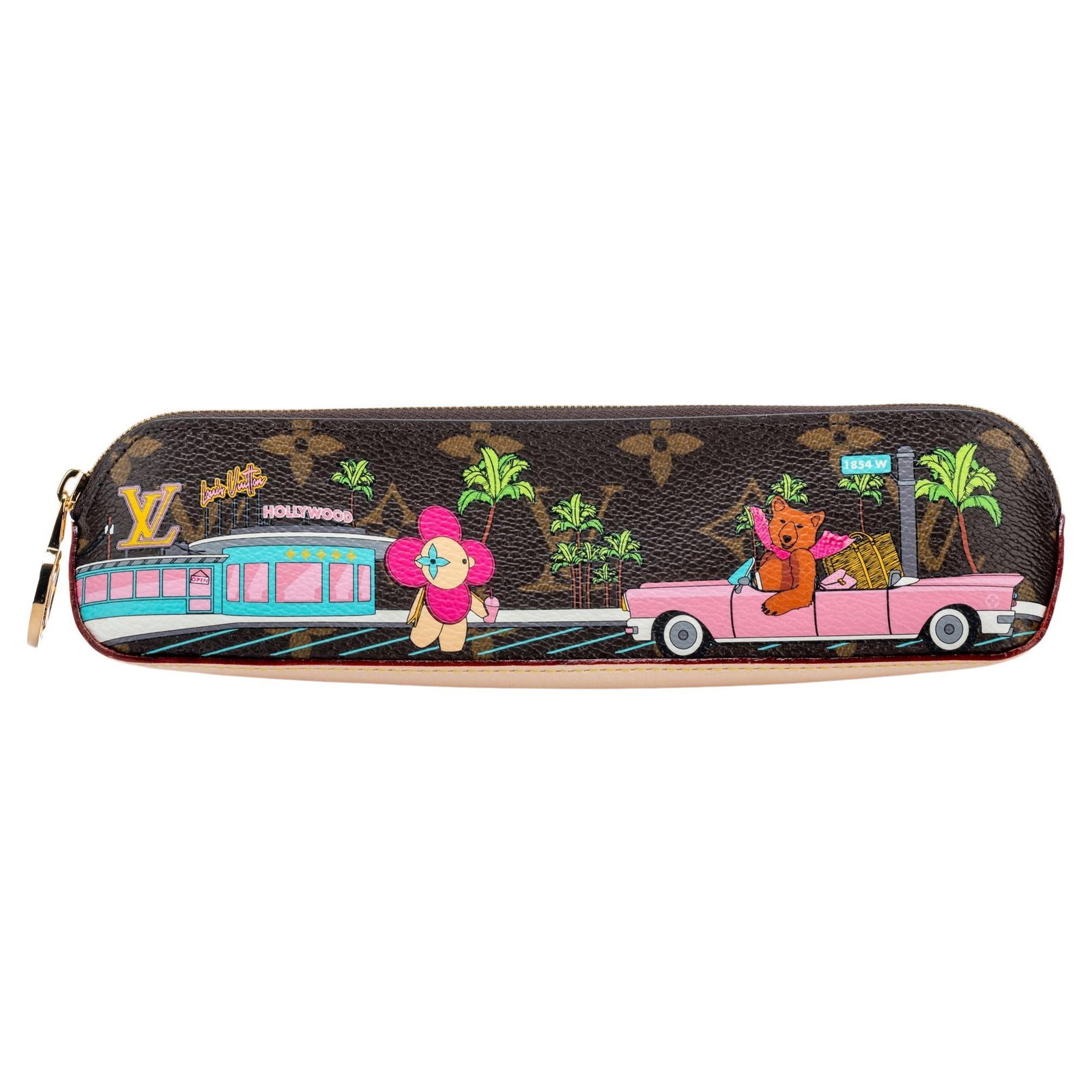 Louis Vuitton Hollywood Xmas Pencil Case New in Box: Louis Vuitton Hollywood Xmas Pencil Case New in Box This Louis Vuitton Hollywood Xmas Pencil Case is a delightful accessory that showcases a whimsical travel scene featuring the House mascot Vivienne 
