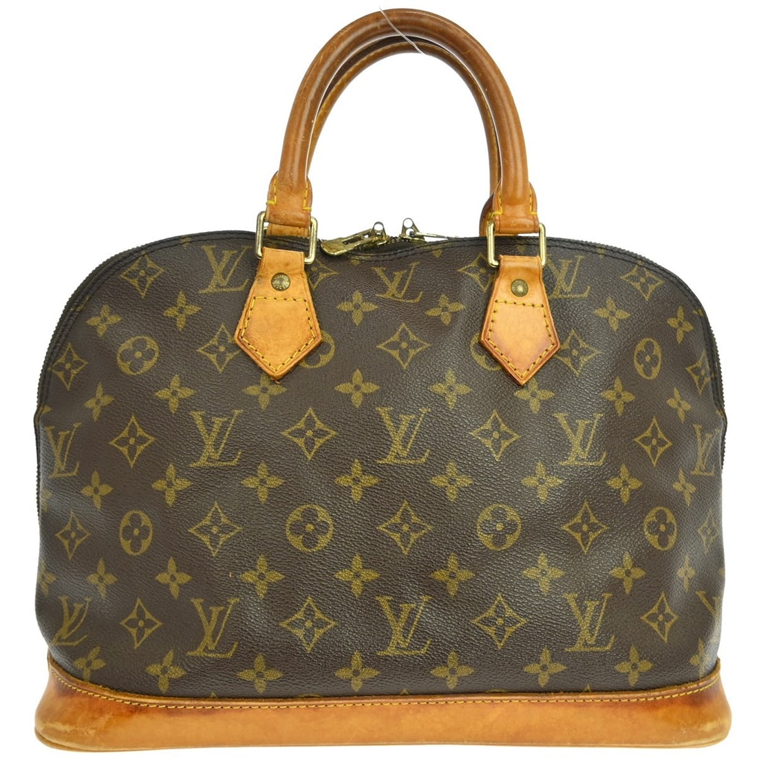 Louis Vuitton Monogram Alma Canvas Handbag Brown M51130 BA0954: Louis Vuitton Monogram Alma Canvas Handbag Brown M51130 BA0954 This Louis Vuitton Alma handbag features the iconic Monogram canvas exterior with beige double handles and a zip closure. Designed in a m