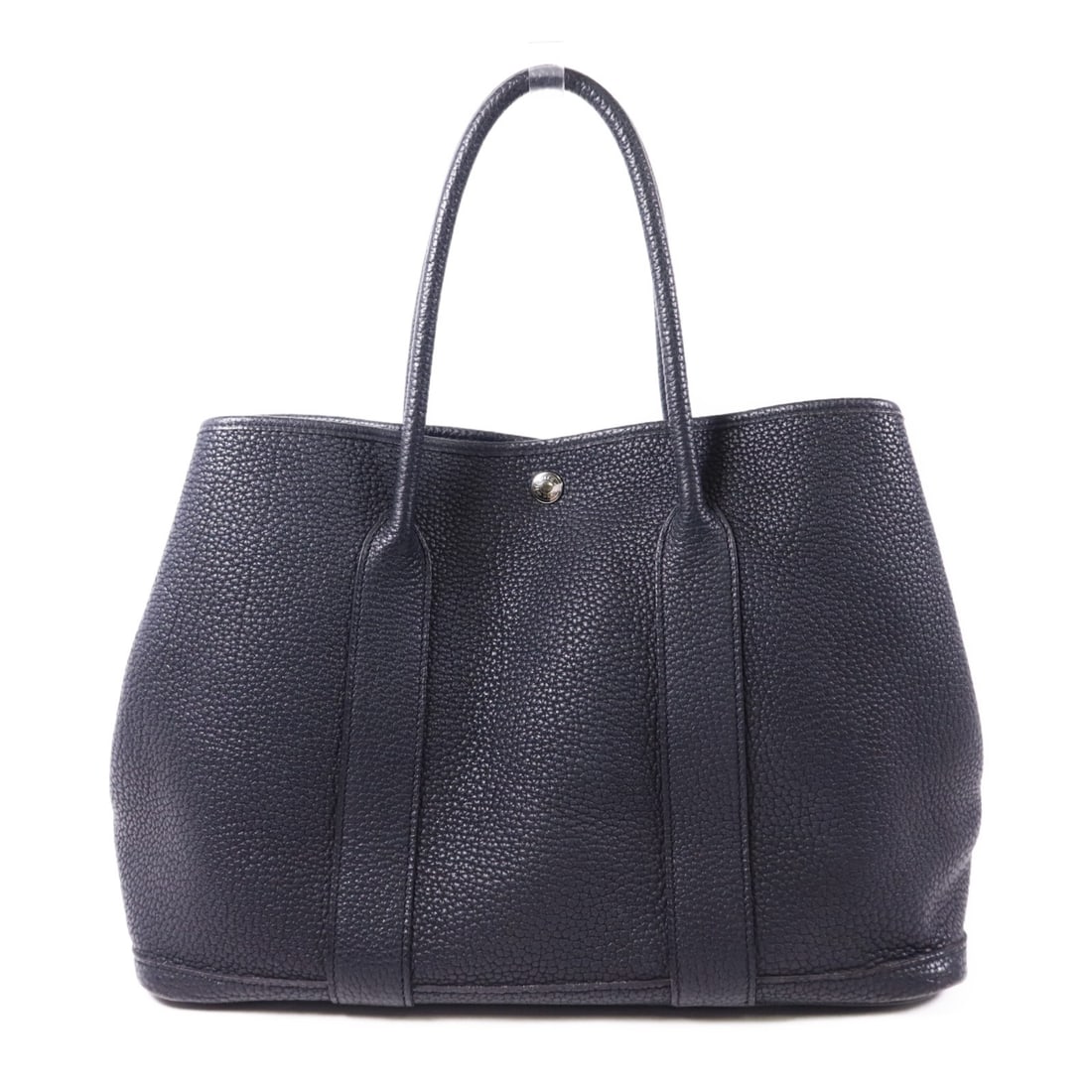 HERMES Garden Party PM Handbag Black Calfskin Leather PHW (1 of 18)