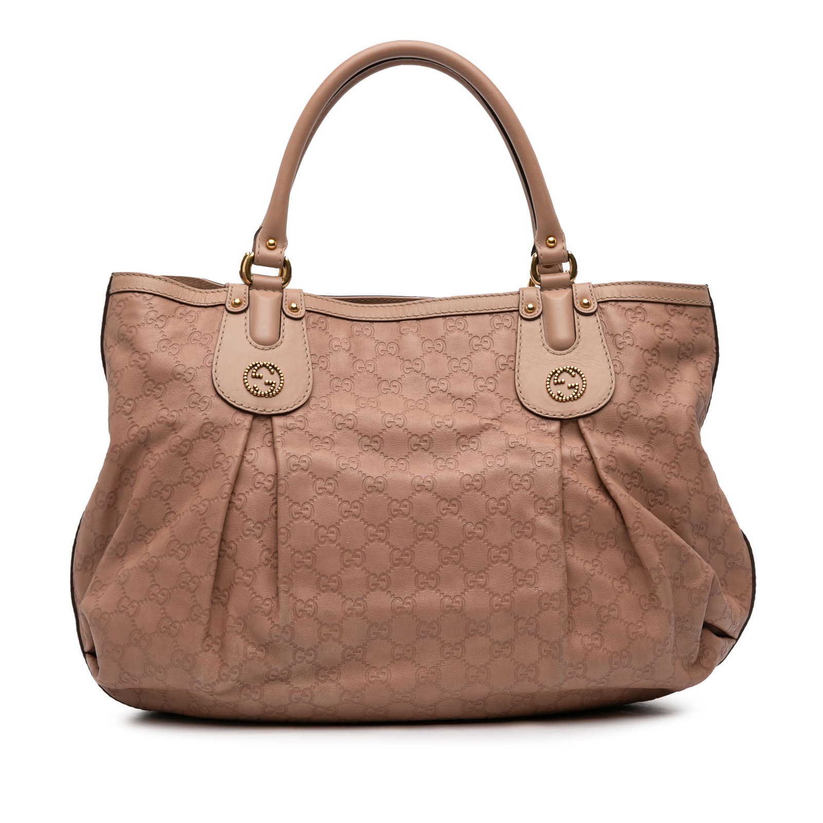 Gucci Guccissima Scarlett Pink Embossed Leather Large Tote Bag Italy: Gucci Guccissima Scarlett Pink Embossed Leather Large Tote Bag Italy This Gucci Large Guccissima Scarlett Tote features an embossed leather exterior in pink, rolled leather handles, an open top with m