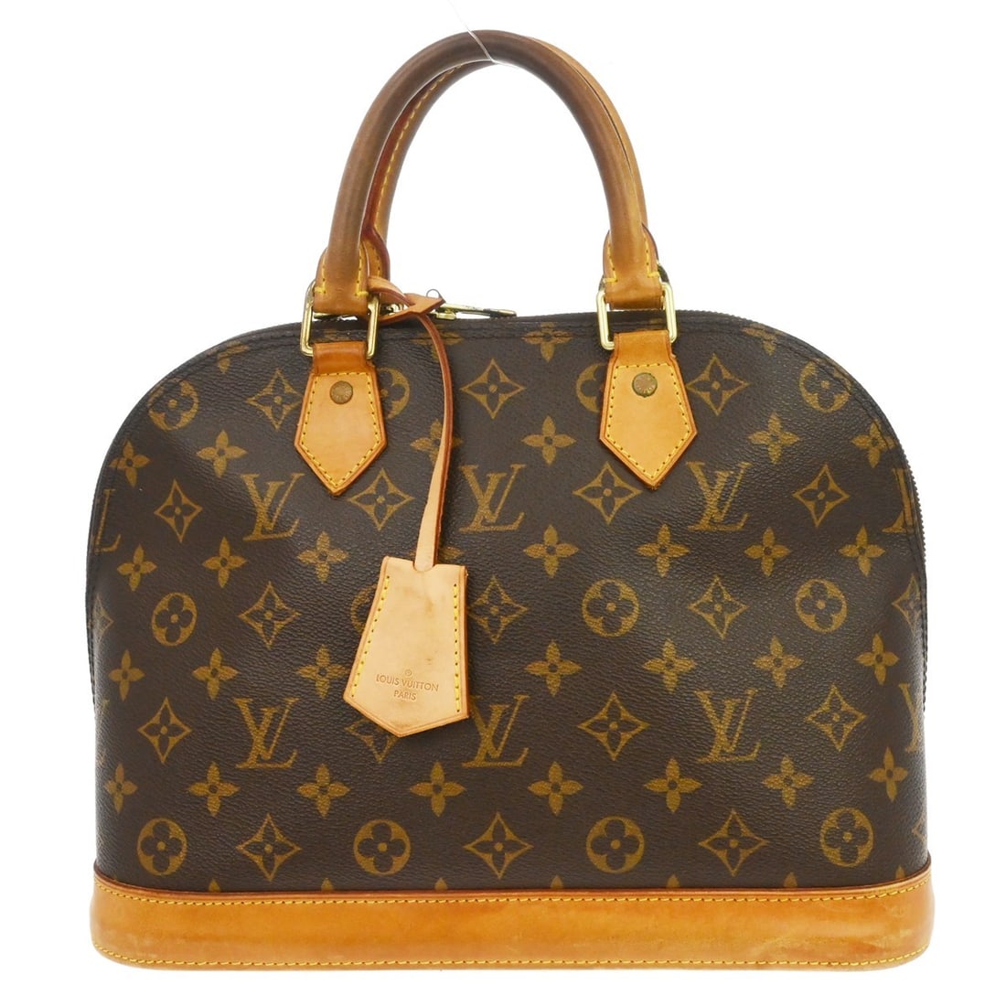Louis Vuitton Alma PM Monogram Canvas Zip Handbag: Louis Vuitton Alma PM Monogram Canvas Zip Handbag This Louis Vuitton Alma PM handbag features the iconic Monogram canvas exterior with beige double handles and a zip closure. The medium-sized bag is d