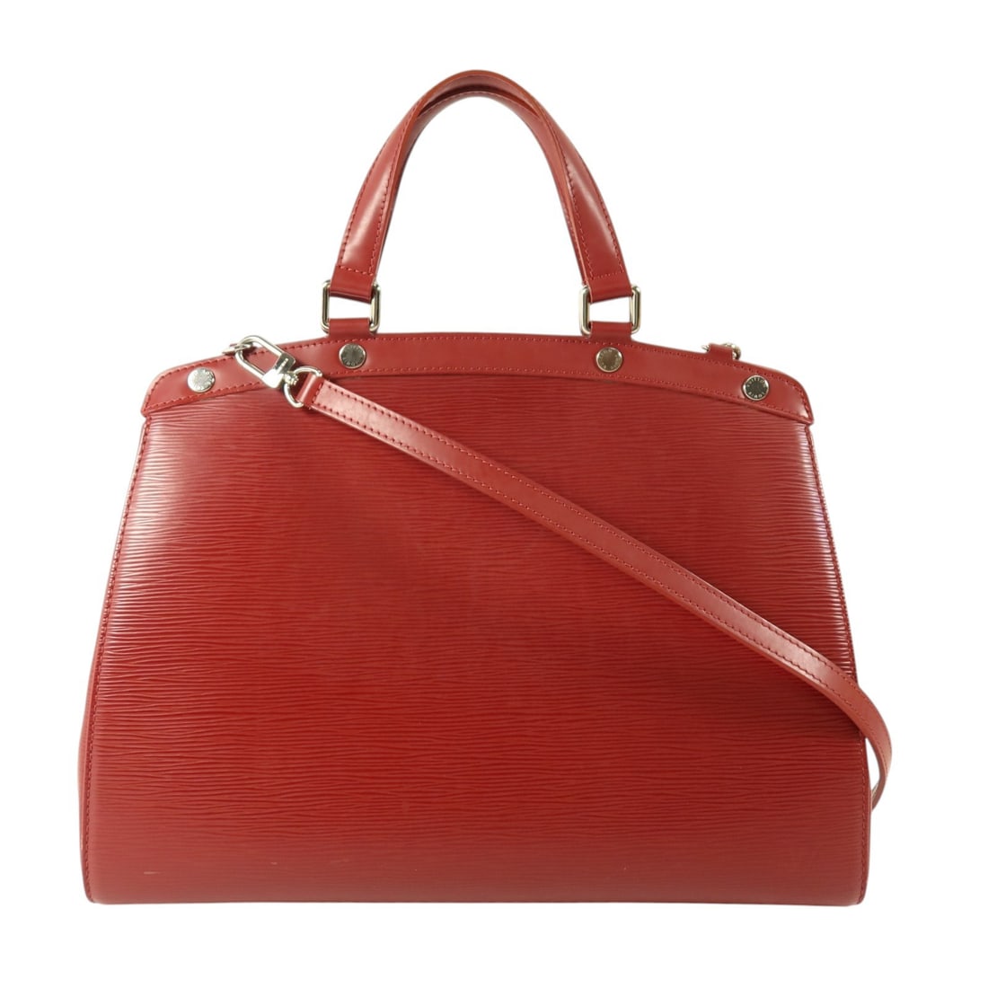 Louis Vuitton Brea MM Red Epi Leather 2way Shoulder Bag: Louis Vuitton Brea MM Red Epi Leather 2way Shoulder Bag This Louis Vuitton Brea MM handbag is crafted from red Epi calfskin leather, offering both elegance and durability. Designed as a versatile
