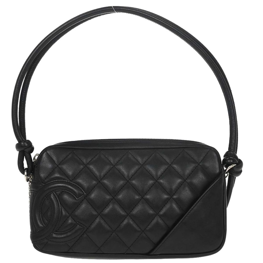 Chanel Cambon Ligne Black Calfskin Mini Top Handle Bag: Chanel Cambon Ligne Black Calfskin Mini Top Handle Bag This Chanel Cambon Ligne handbag is crafted from black calfskin leather and features a mini size with a top handle design. It is designed for wom