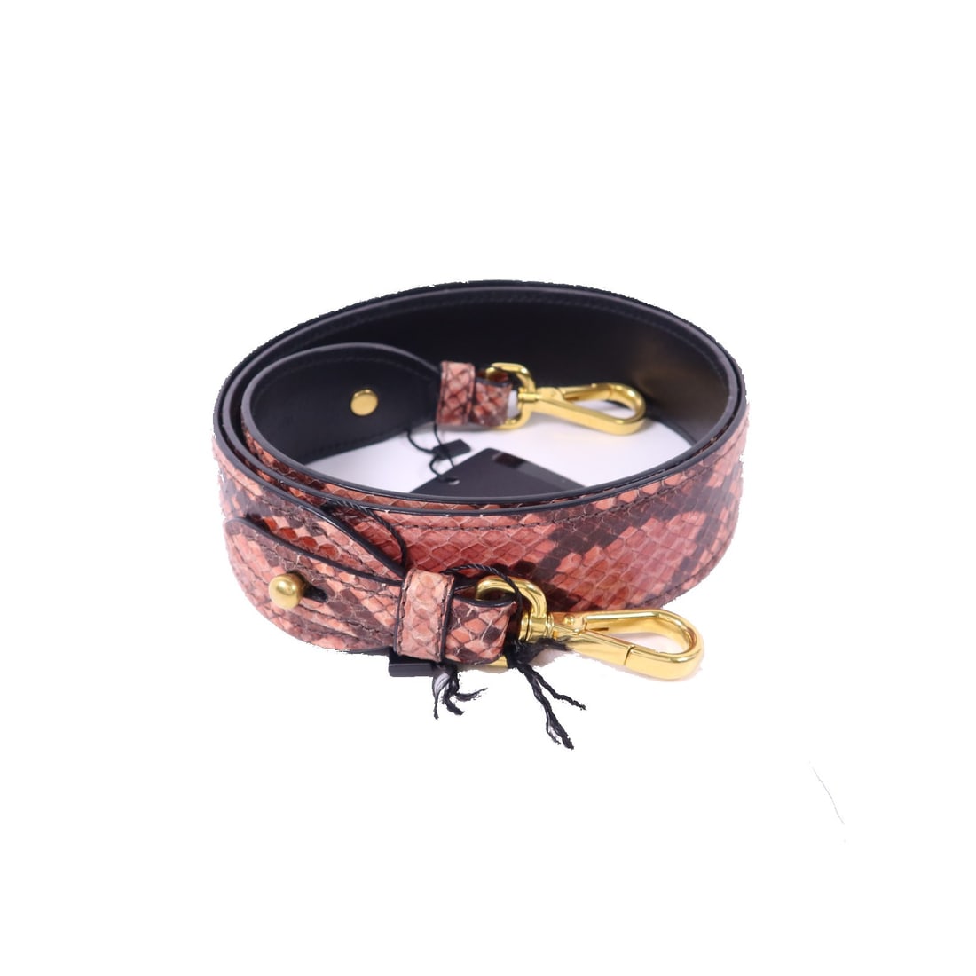 PRADA Calfskin Leather Shoulder Strap Red Brown GHW: PRADA Calfskin Leather Shoulder Strap Red Brown GHW Enhance your bags with this exquisite PRADA shoulder strap, crafted from luxurious calfskin leather in a stunning red hue. Designed for versatility,