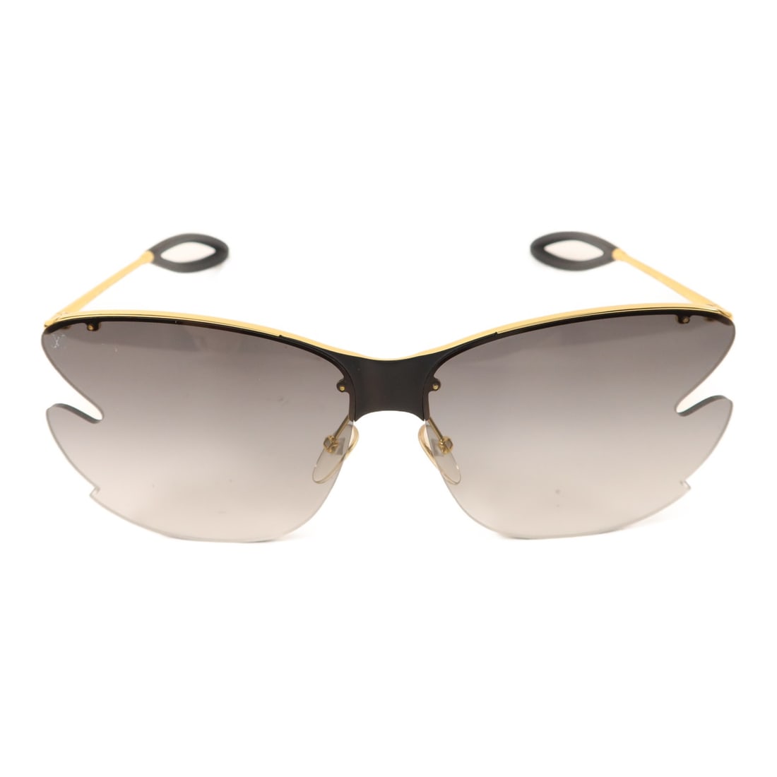 LV 66U14 Unisex Gold Tone Metal and PVC Sunglasses: LV 66U14 Unisex Gold Tone Metal and PVC Sunglasses These LOUIS VUITTON sunglasses feature a gold-tone metal and PVC frame, designed for a unisex appeal. Crafted in France, they combine sophisticated s