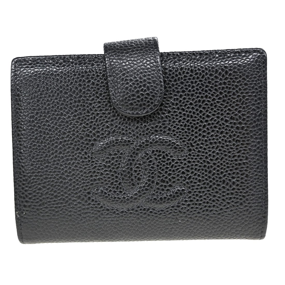 Chanel Black Caviar Leather CC Logo Women's Folding Bifold Wallet: Chanel Black Caviar Leather CC Logo Women's Folding Bifold Wallet This Chanel bifold wallet is crafted from black caviar skin leather and features the iconic CC pattern. Designed for women, it offers 