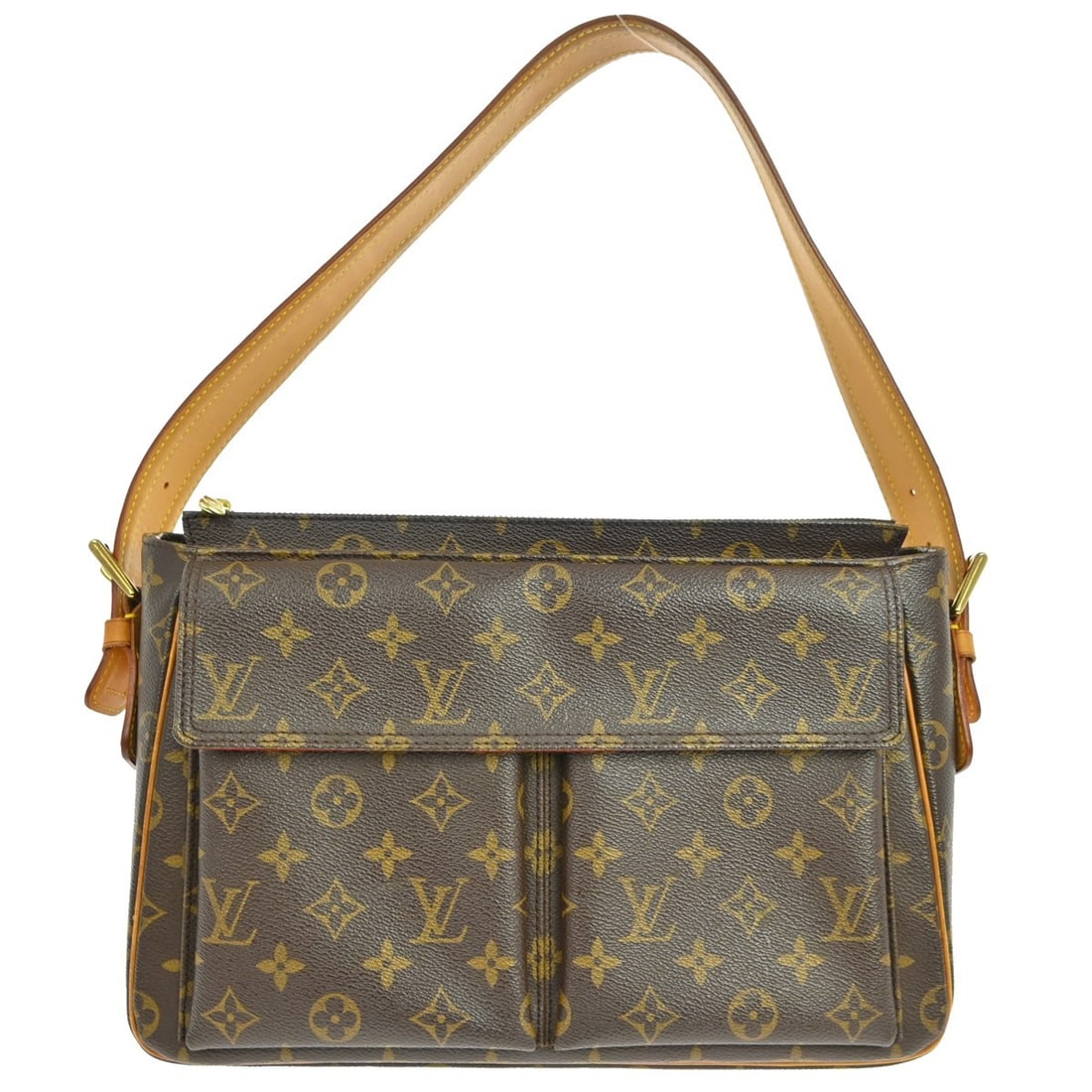 Louis Vuitton Viva Cite GM Monogram Canvas Shoulder Bag M51163: Louis Vuitton Viva Cite GM Monogram Canvas Shoulder Bag M51163 This Louis Vuitton Viva Cite GM handbag features the iconic monogram canvas with leather accents and a red Alcantara lining. Designed in 