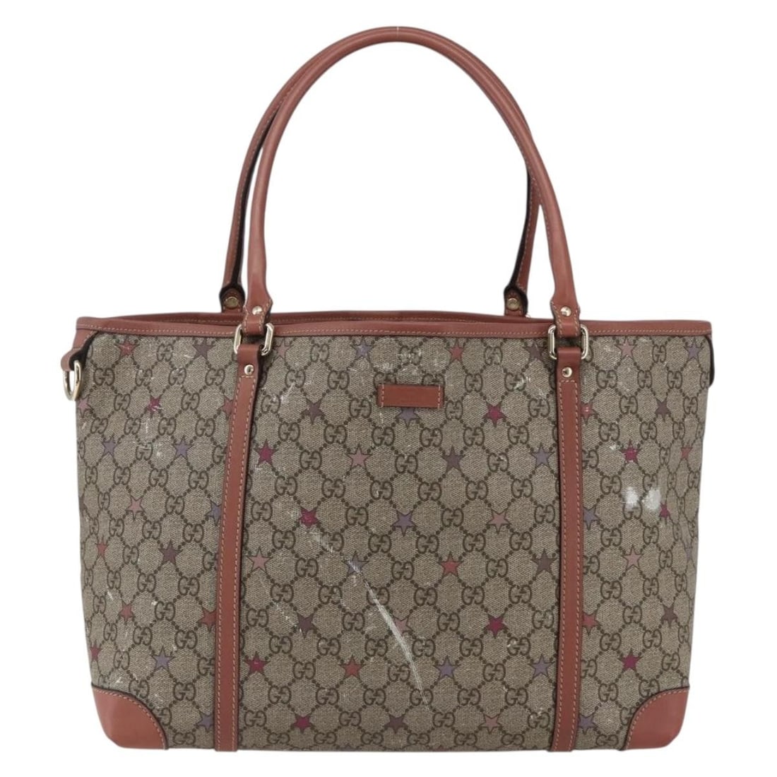 Gucci Joy Plus Beige Canvas and Leather Tote Bag 35x25x13cm: Gucci Joy Plus Beige Canvas and Leather Tote Bag 35x25x13cm Gucci Joy Plus Tote crafted from beige coated canvas with leather accents. This female handbag features a structured design with slight sign