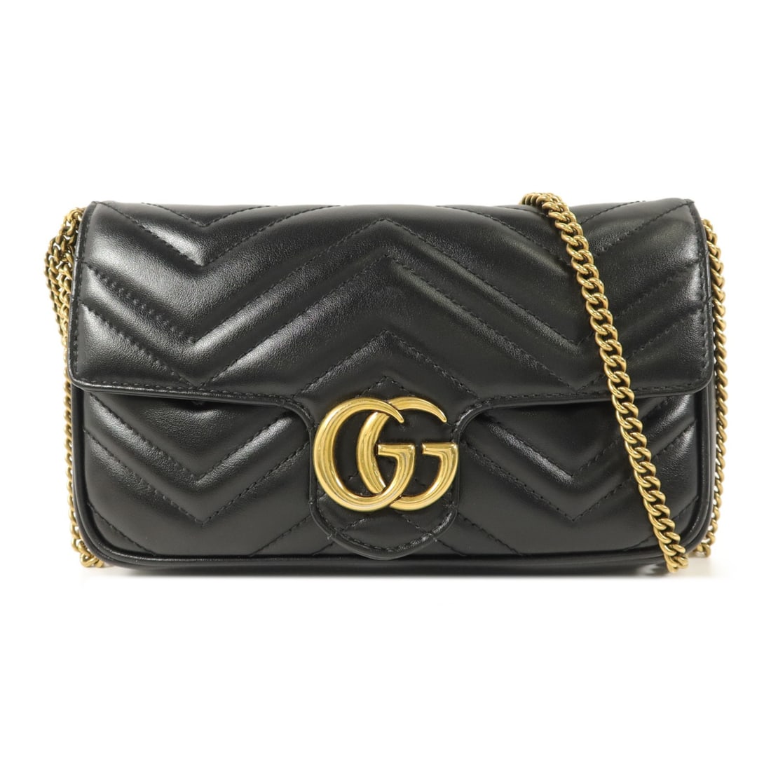Gucci Marmont chain shoulder bag black calfskin leather (1 of 18)