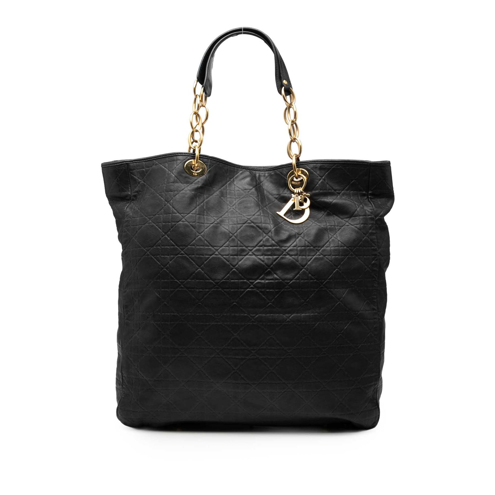 Dior Lady Dior Soft Tote in Large Black Lambskin Cannage Pattern (1 of 7)