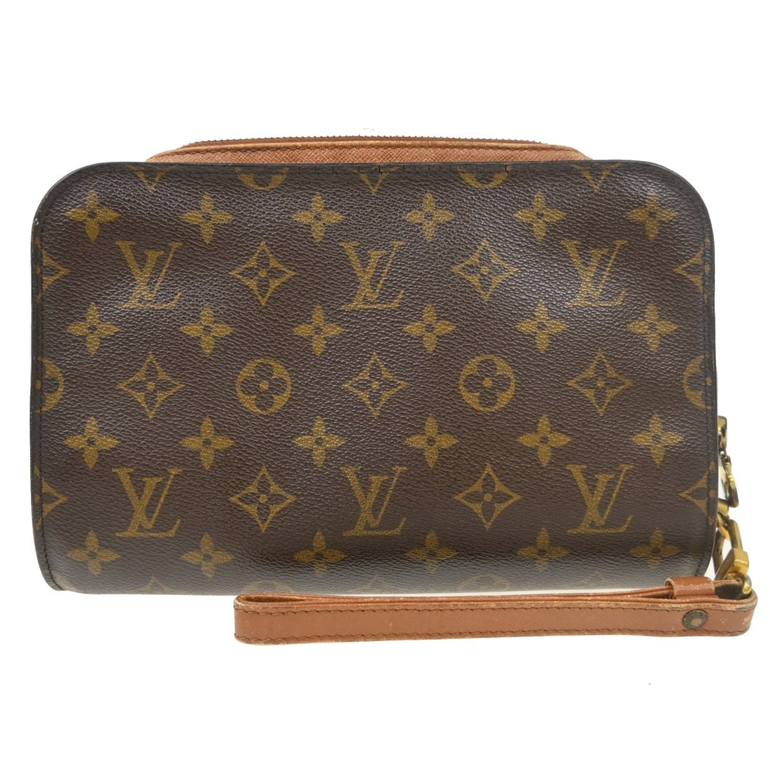 Louis Vuitton Orsay Monogram Canvas Clutch Bag M51790: Louis Vuitton Orsay Monogram Canvas Clutch Bag M51790 This Louis Vuitton Orsay clutch handbag features the iconic monogram canvas with brown leather accents. Designed in a classic small size, it offer