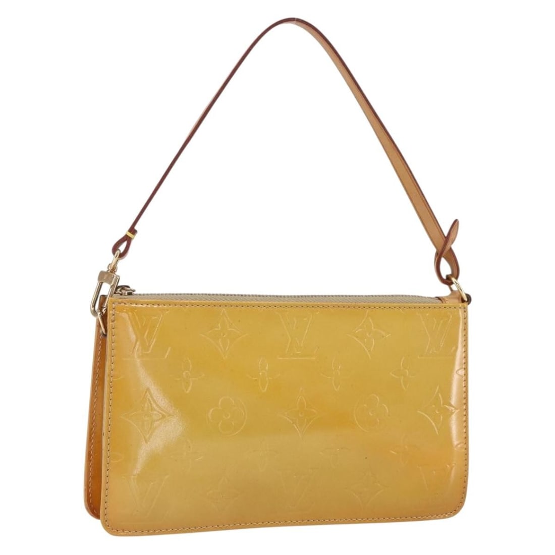 Louis Vuitton Lexington Pochette Beige Patent Leather Handbag: Louis Vuitton Lexington Pochette Beige Patent Leather Handbag This pre-owned Louis Vuitton Lexington Pochette in Monogram Vernis patent leather features a beige color and is designed for women. The ba