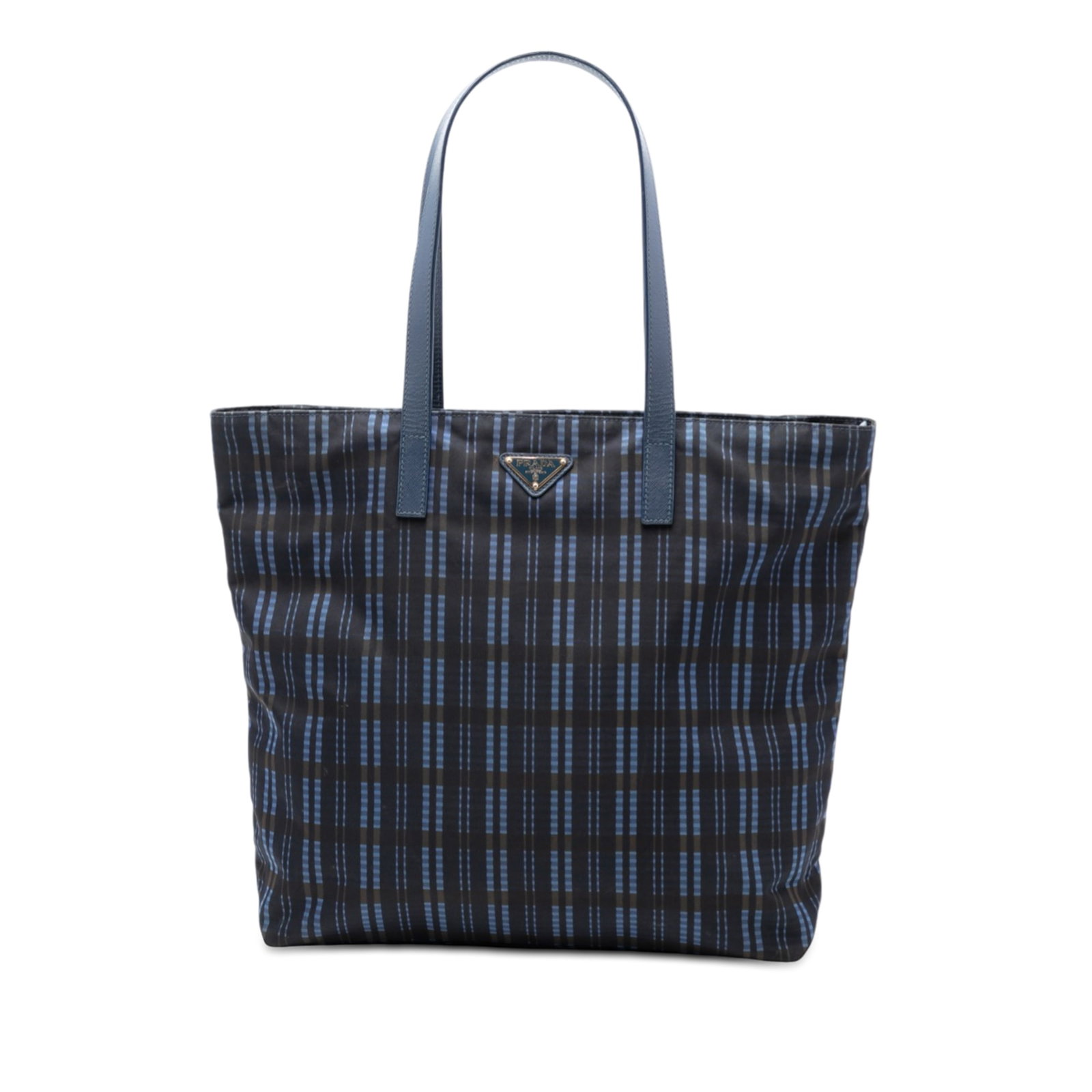 Prada Tessuto Stampato Blue Nylon Tote with Leather Handles (1 of 6)