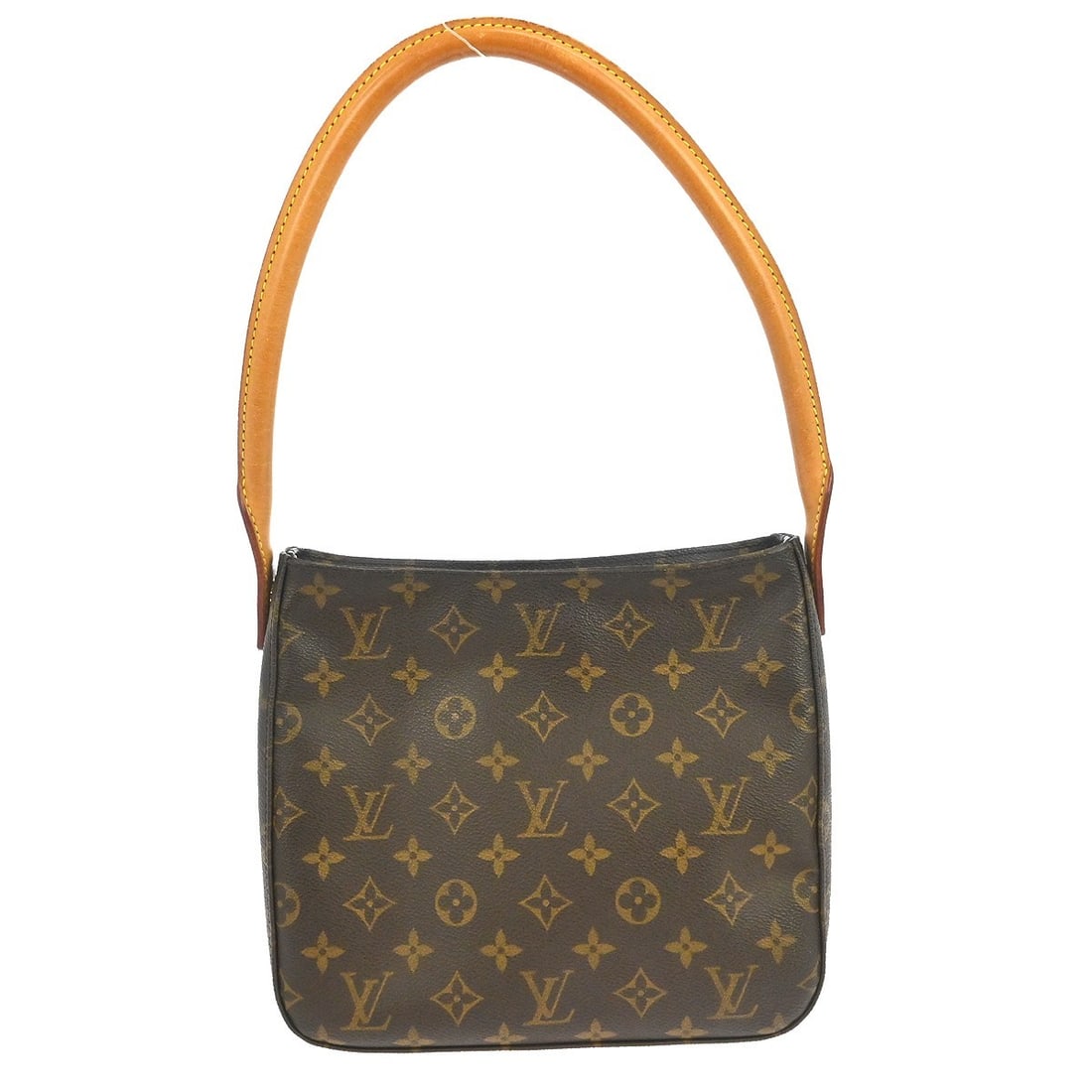 Louis Vuitton Mini Looping Monogram Canvas Medium Brown Top Handle Bag: Louis Vuitton Mini Looping Monogram Canvas Medium Brown Top Handle Bag This Louis Vuitton Looping MM handbag features the signature monogram canvas leather exterior with a brown top handle and magneti