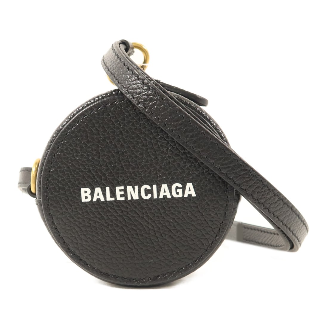 Balenciaga Black Calfskin Coin Purse with Gold Hardware: Balenciaga Black Calfskin Coin Purse with Gold Hardware This Balenciaga coin purse is crafted from black calfskin leather and features a sleek design suitable for both men and women. It offers a compa