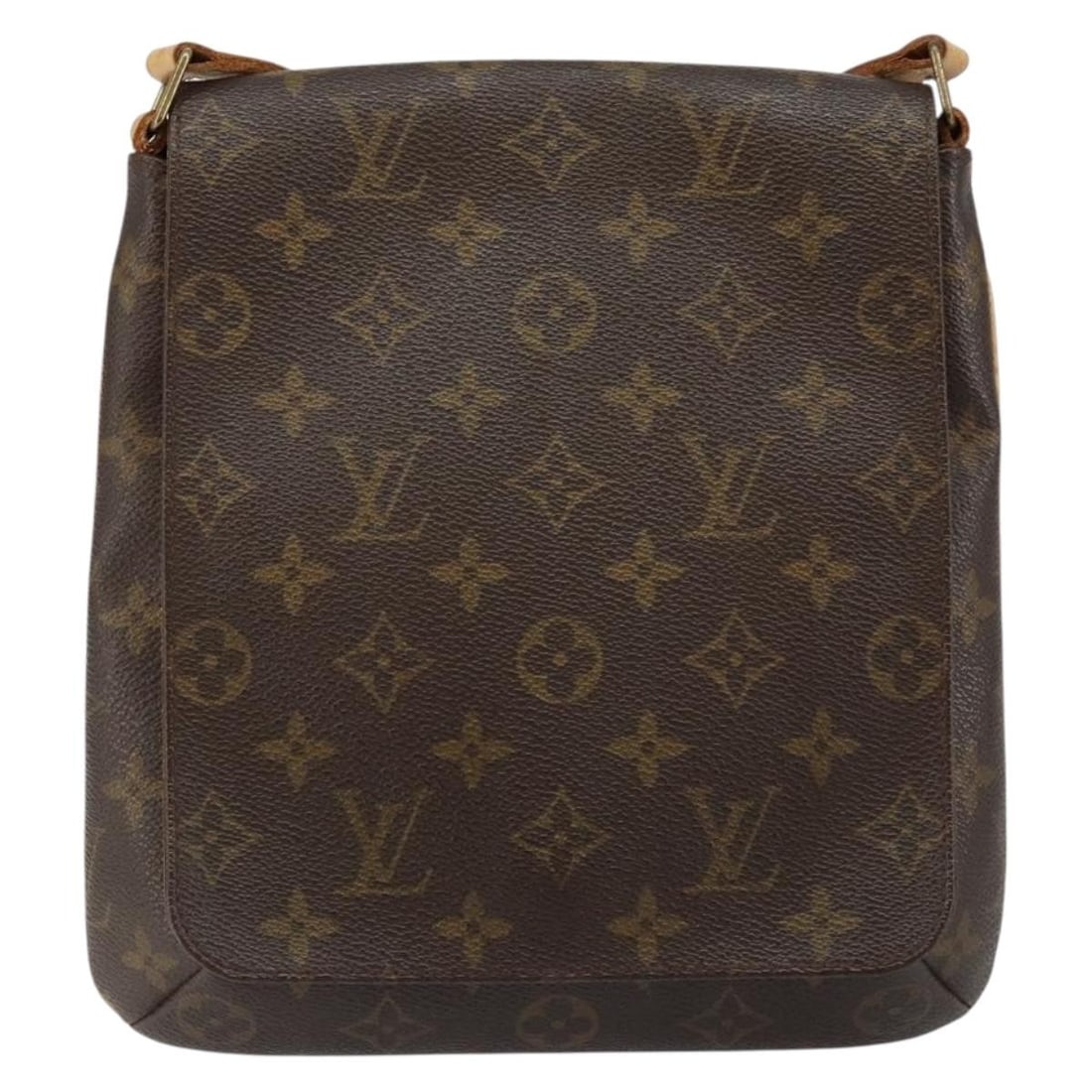 Monogram Canvas Musette Salsa Bag by Louis Vuitton Brown 20cm x 24cm: Monogram Canvas Musette Salsa Bag by Louis Vuitton Brown 20cm x 24cm The Louis Vuitton Musette Salsa handbag features the brand's signature monogram canvas in brown and is designed for women. This pre